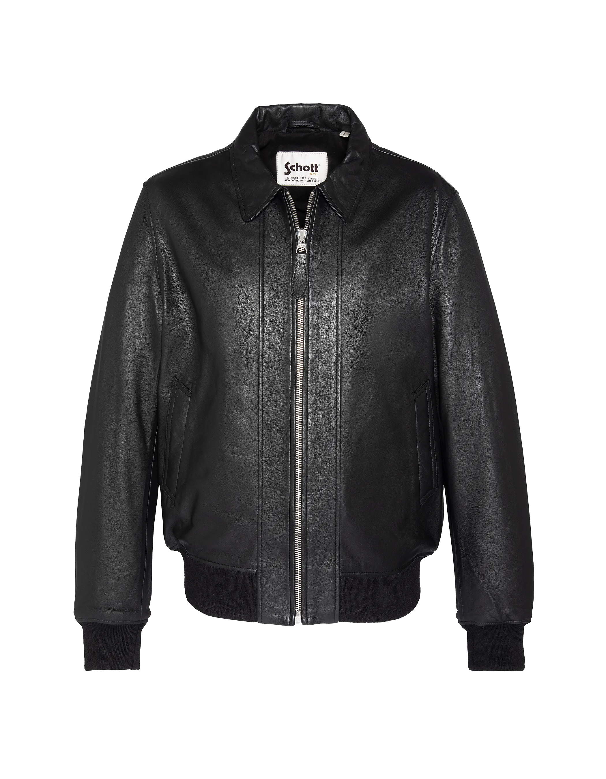 Black casual jacket, lambskin leather LCJOHNY Schott NYC®