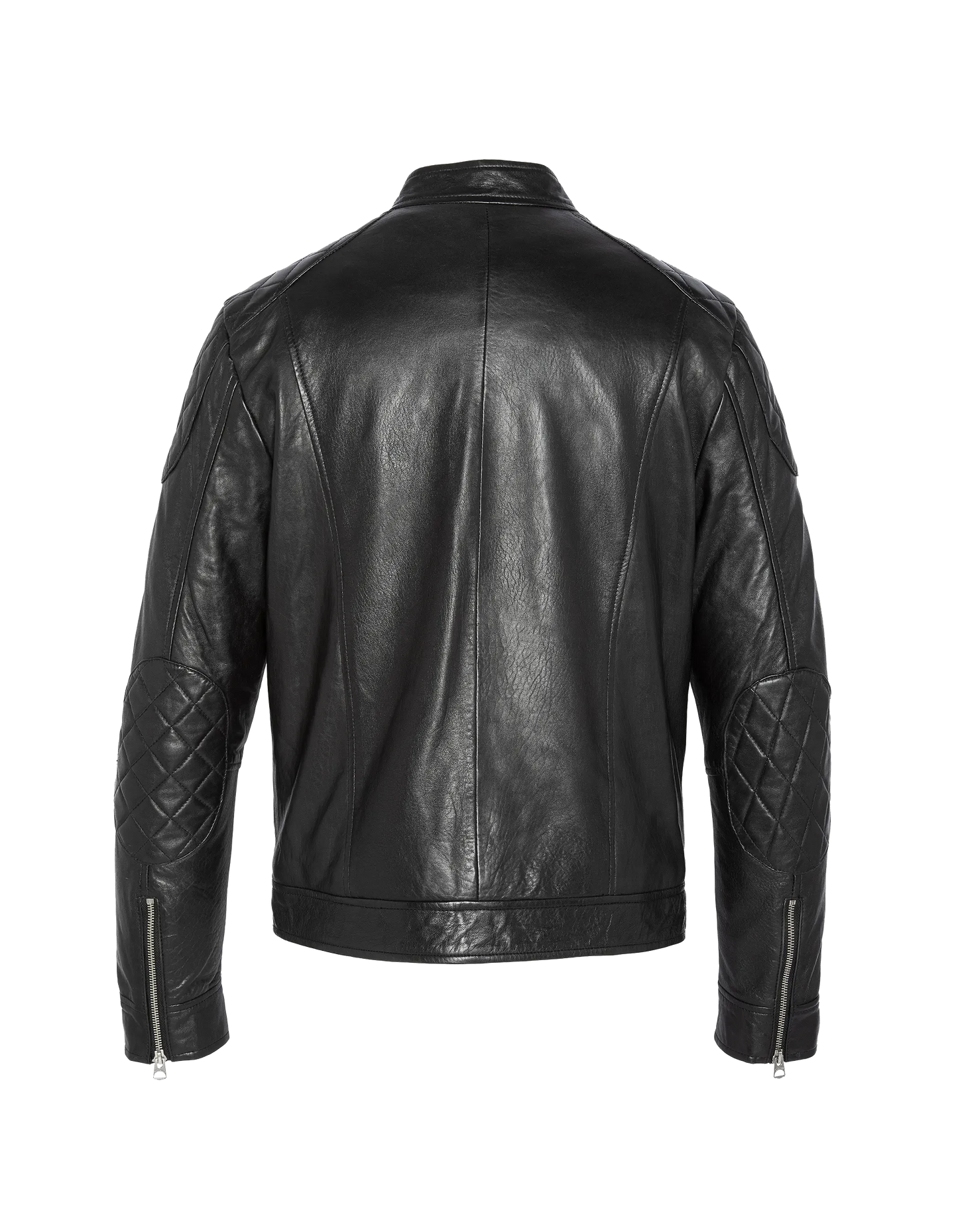 Giacca da motociclista nero, pelle di agnello