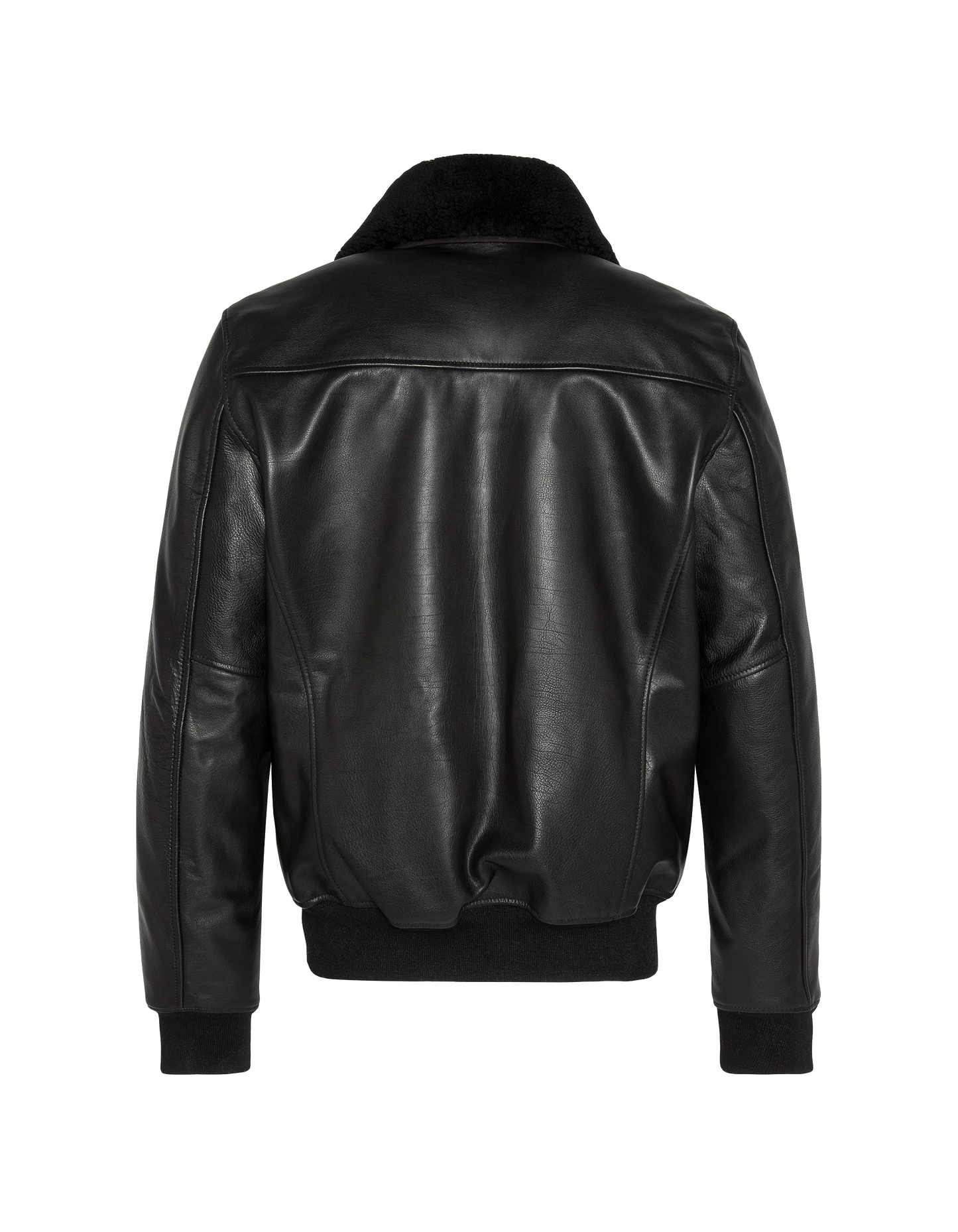 Schwarze Pilotjacke mit abnehmbaren Schaf