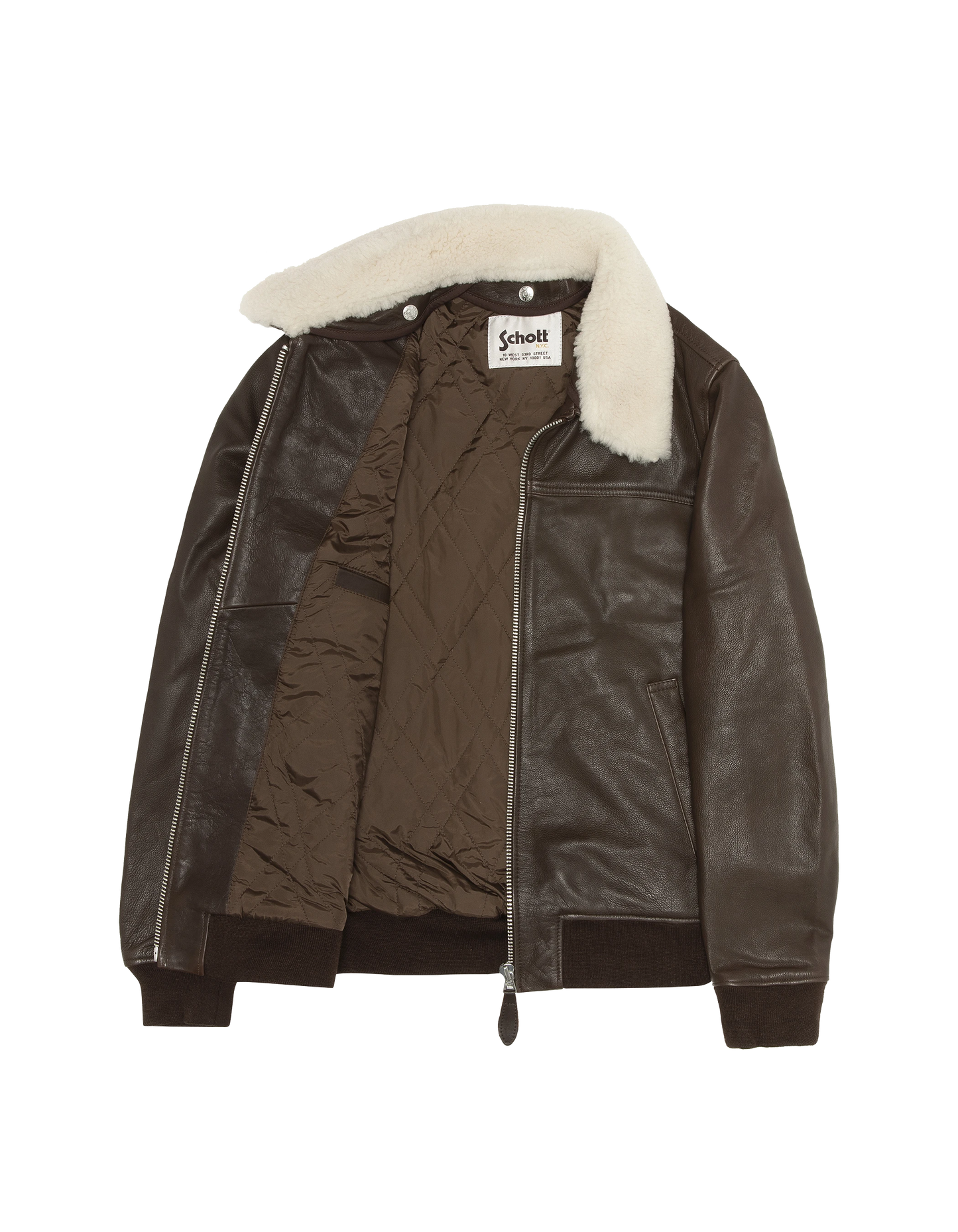 Braune Pilotjacke mit abnehmbaren Schaf