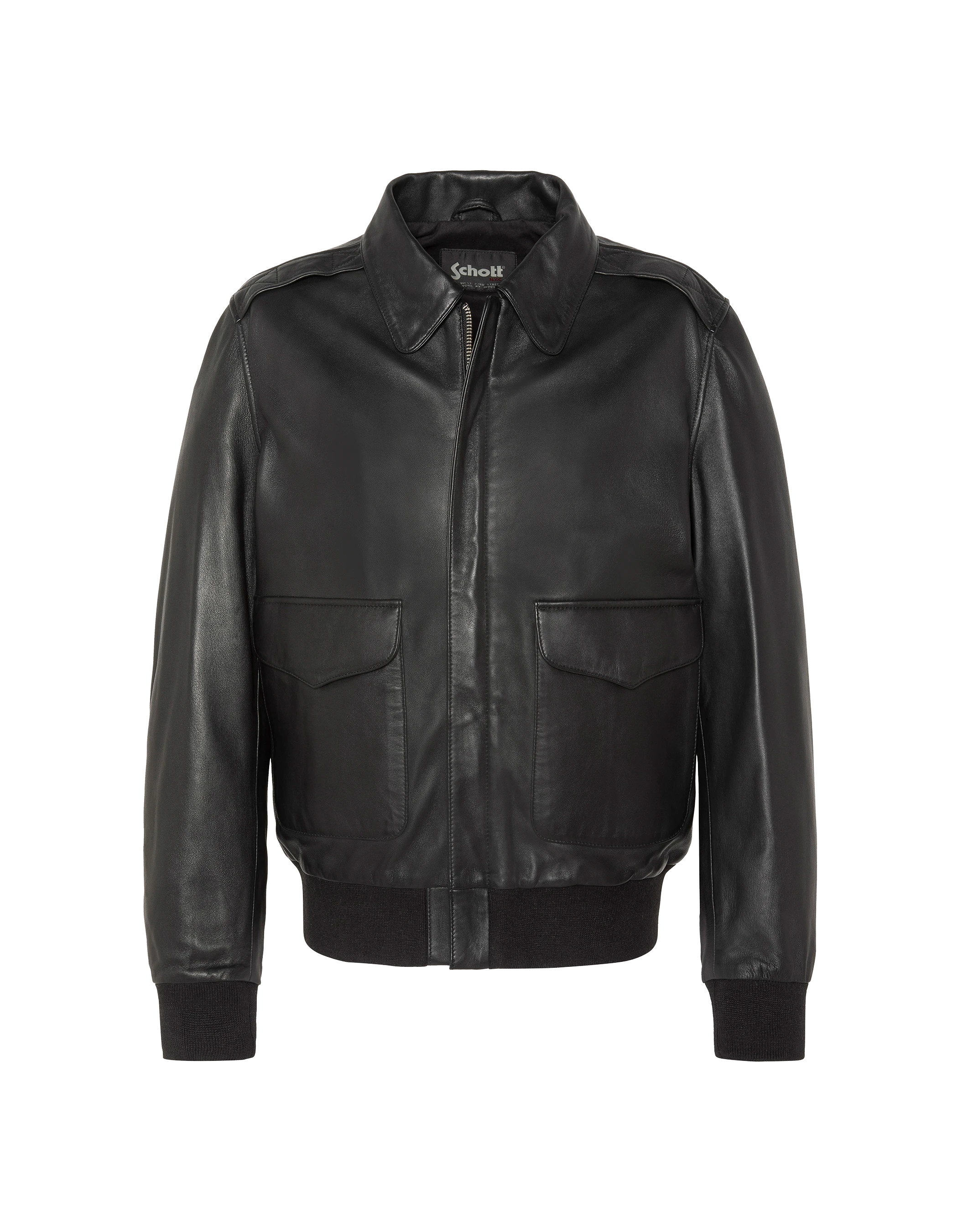 flight jacket black, lambskin leather - LCRAF | Schott NYC®