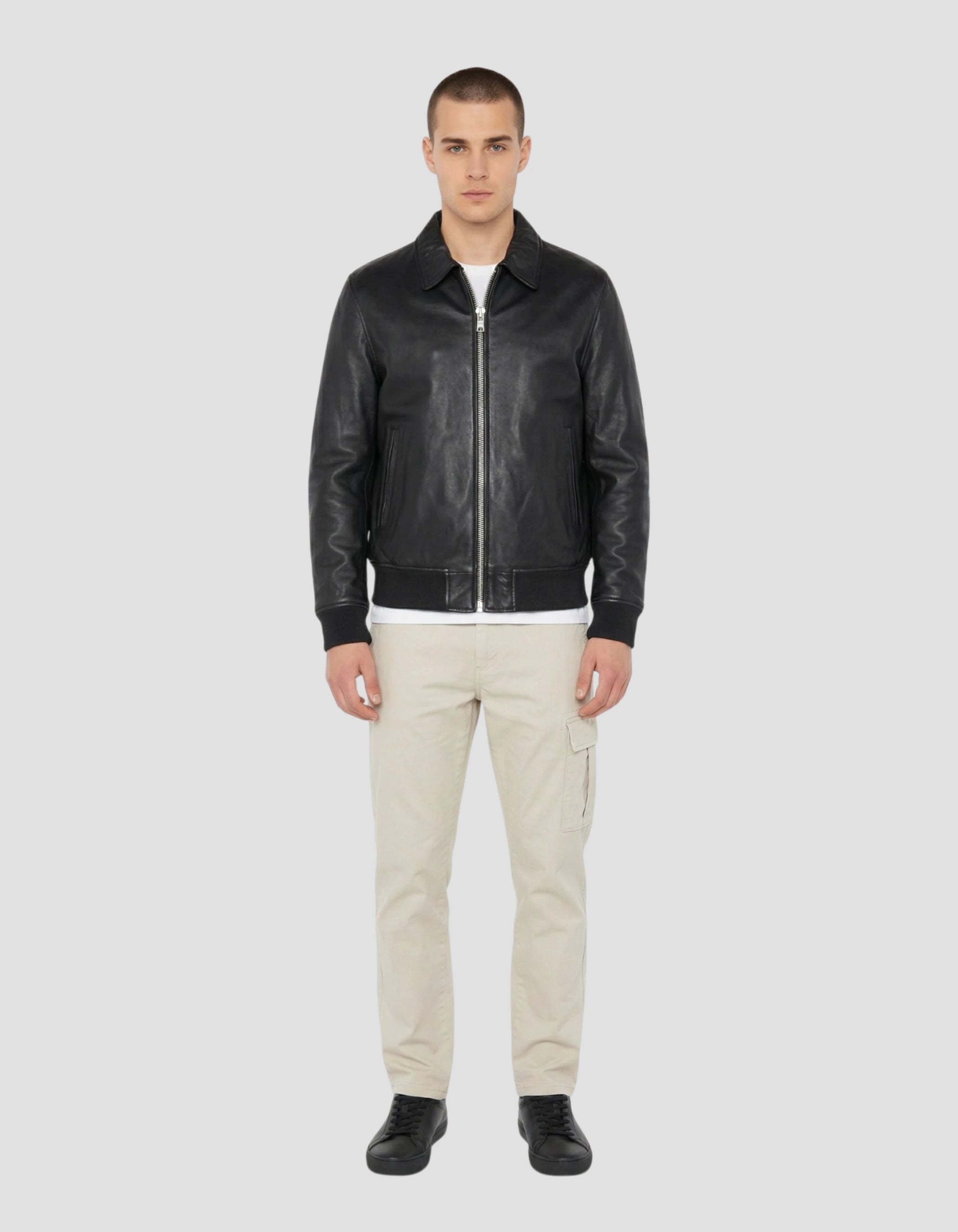 Black casual jacket, lamb leather - lcstricke | Schott NYC®