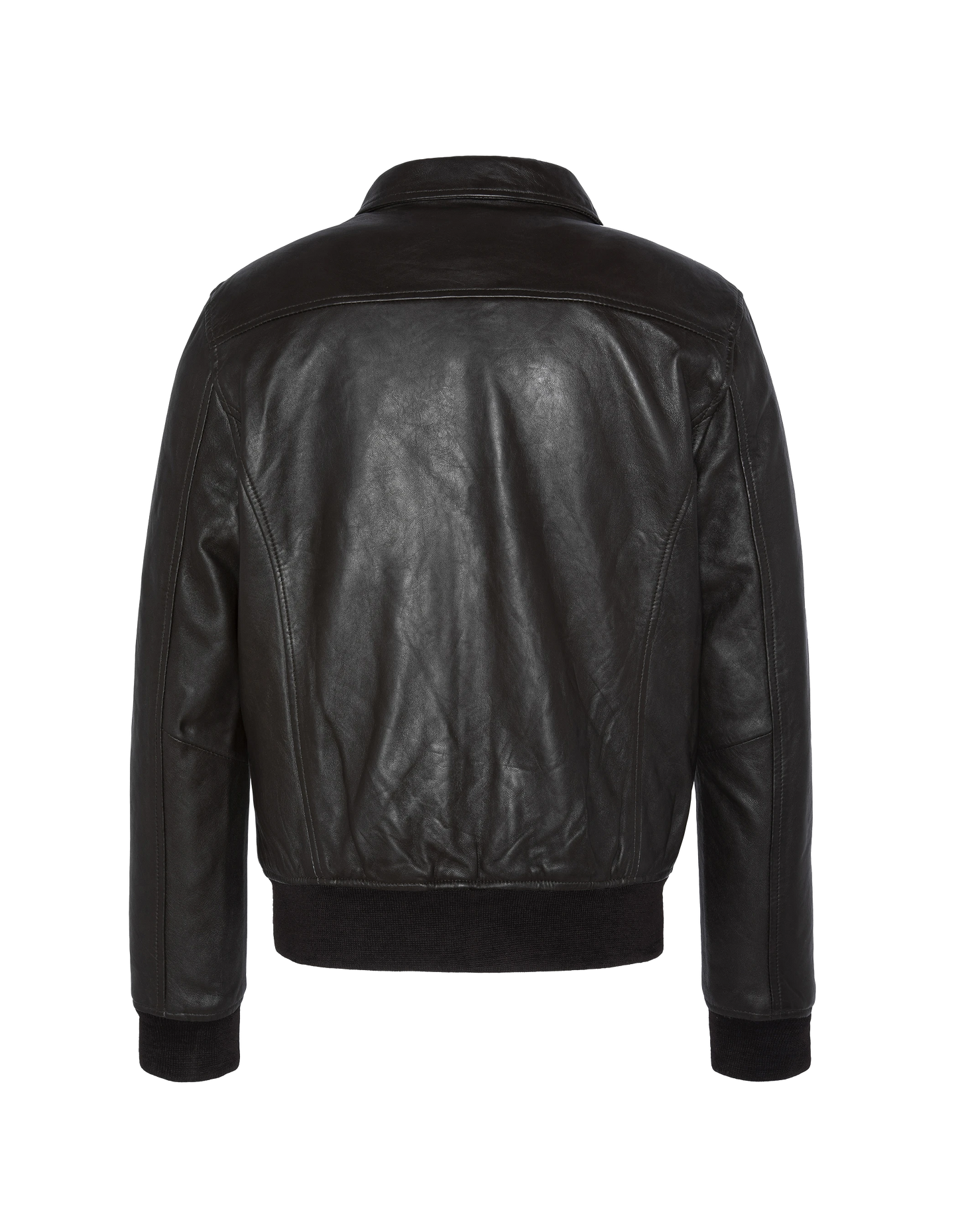 Blouson casual marron, cuir d'agneau