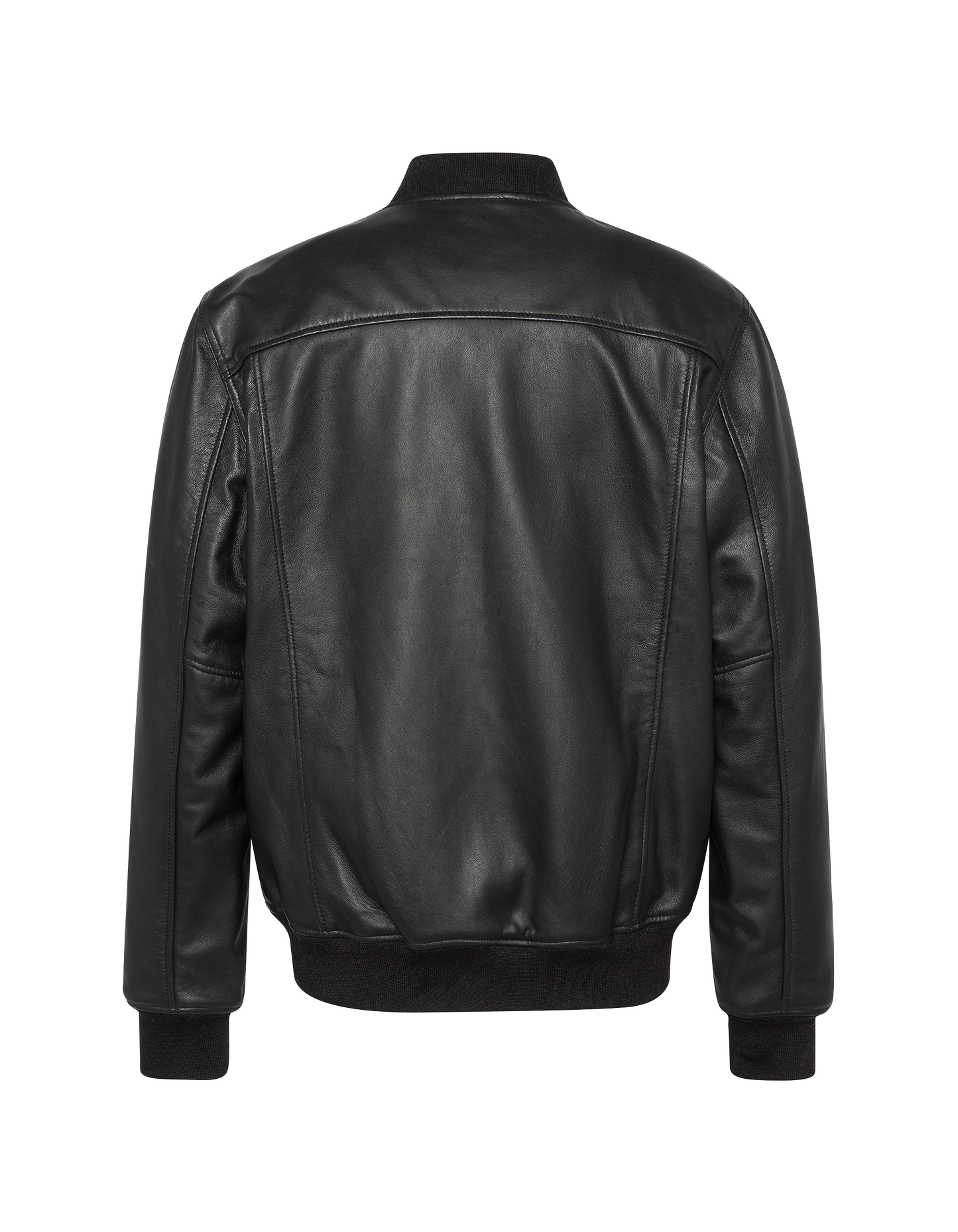 varsity jacket full black, lambskin leather