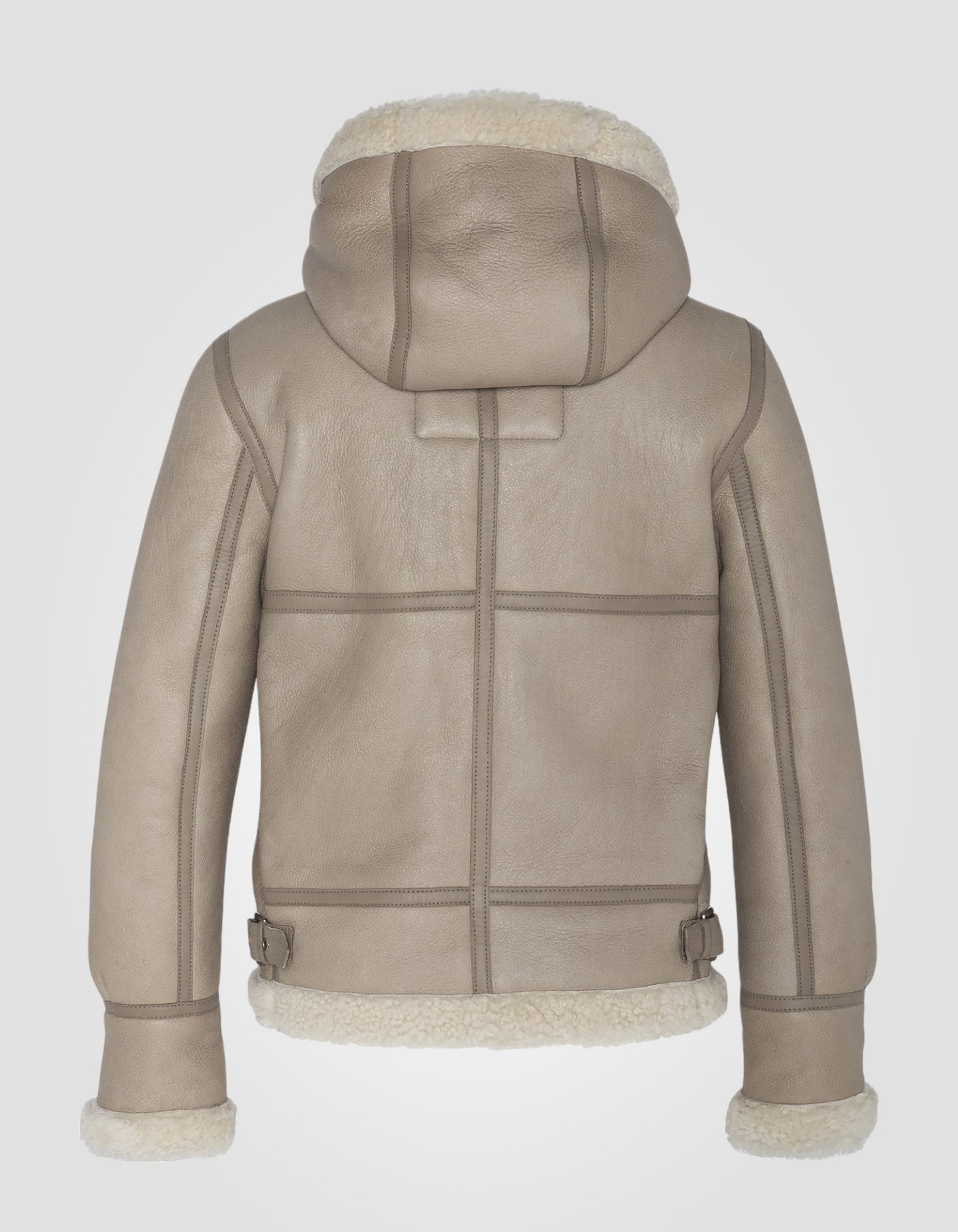 Blouson bombardier B-3 à capuche, cuir de mouton