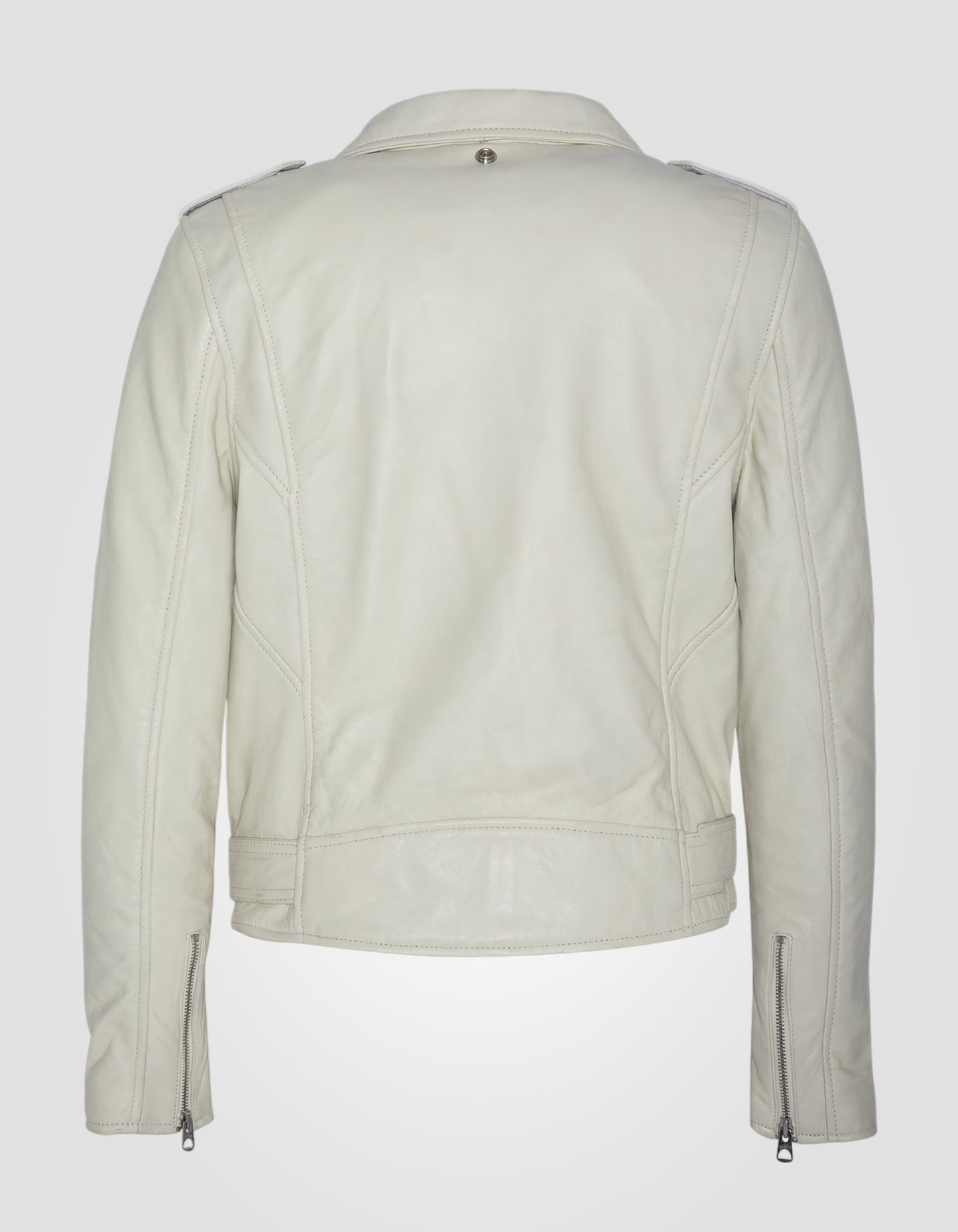 White Perfecto® -Jacke mit Gürtel, Lammleder, großer Größe