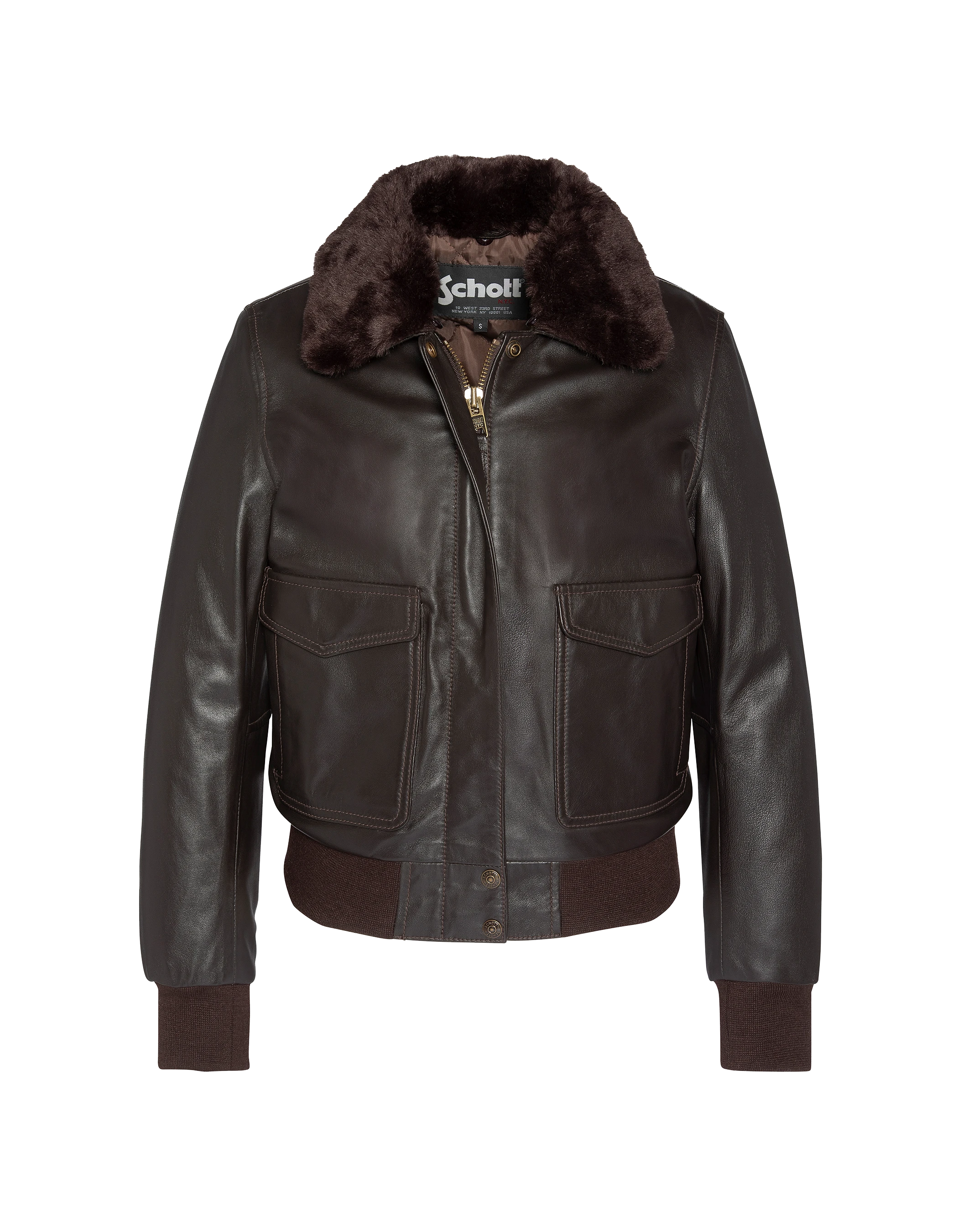 Dark brown jacket with removable faux fur neck