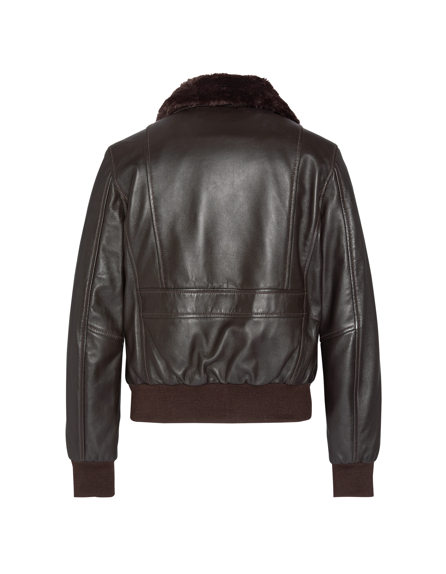 Dunkelbraune Jacke mit abnehmbarem Kunstpelzhals