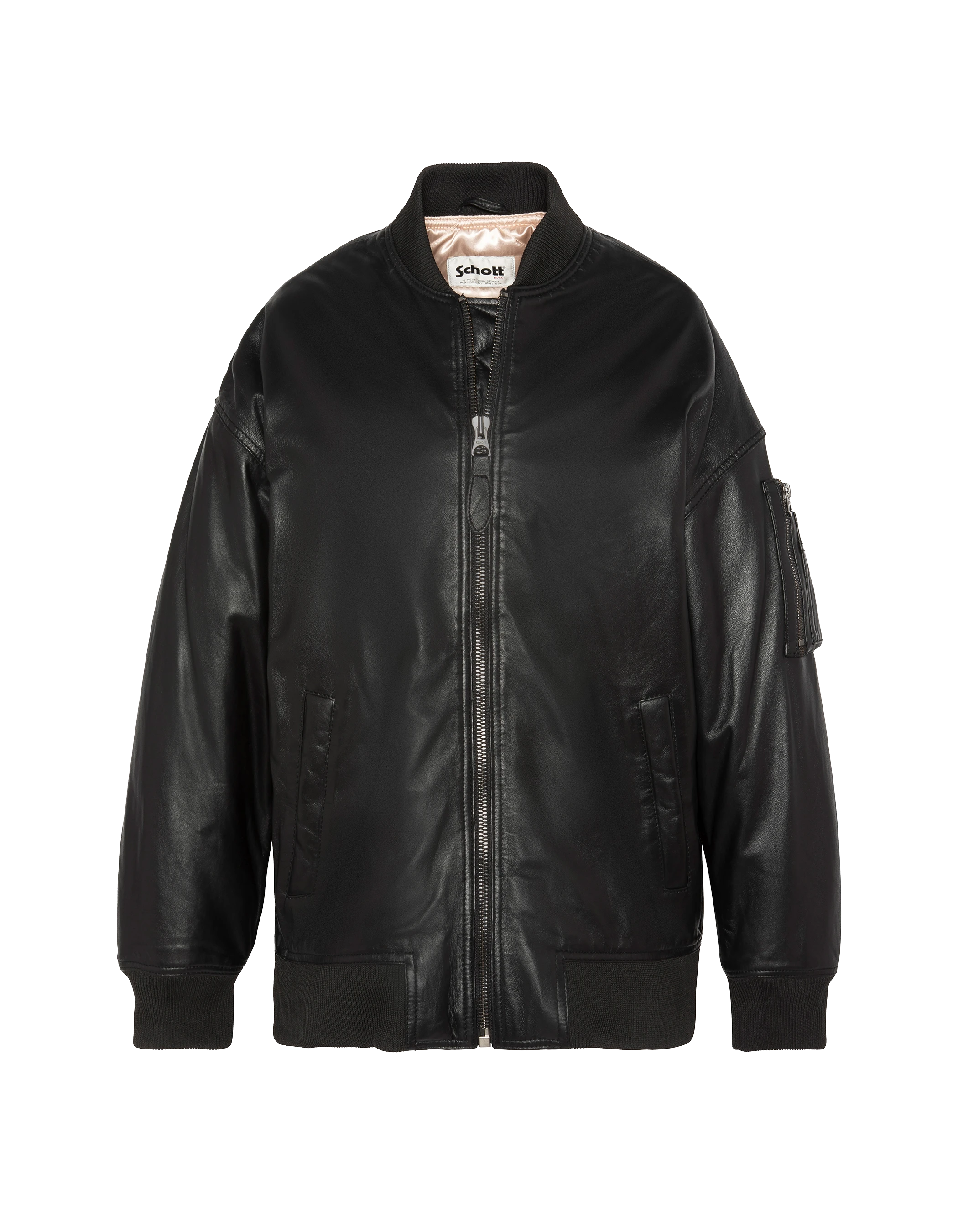 【schott】Lamb leather MA-1 jacket Bomber Ma -1 long black, Lamb leather - Lcwairlong | Schott NYC®