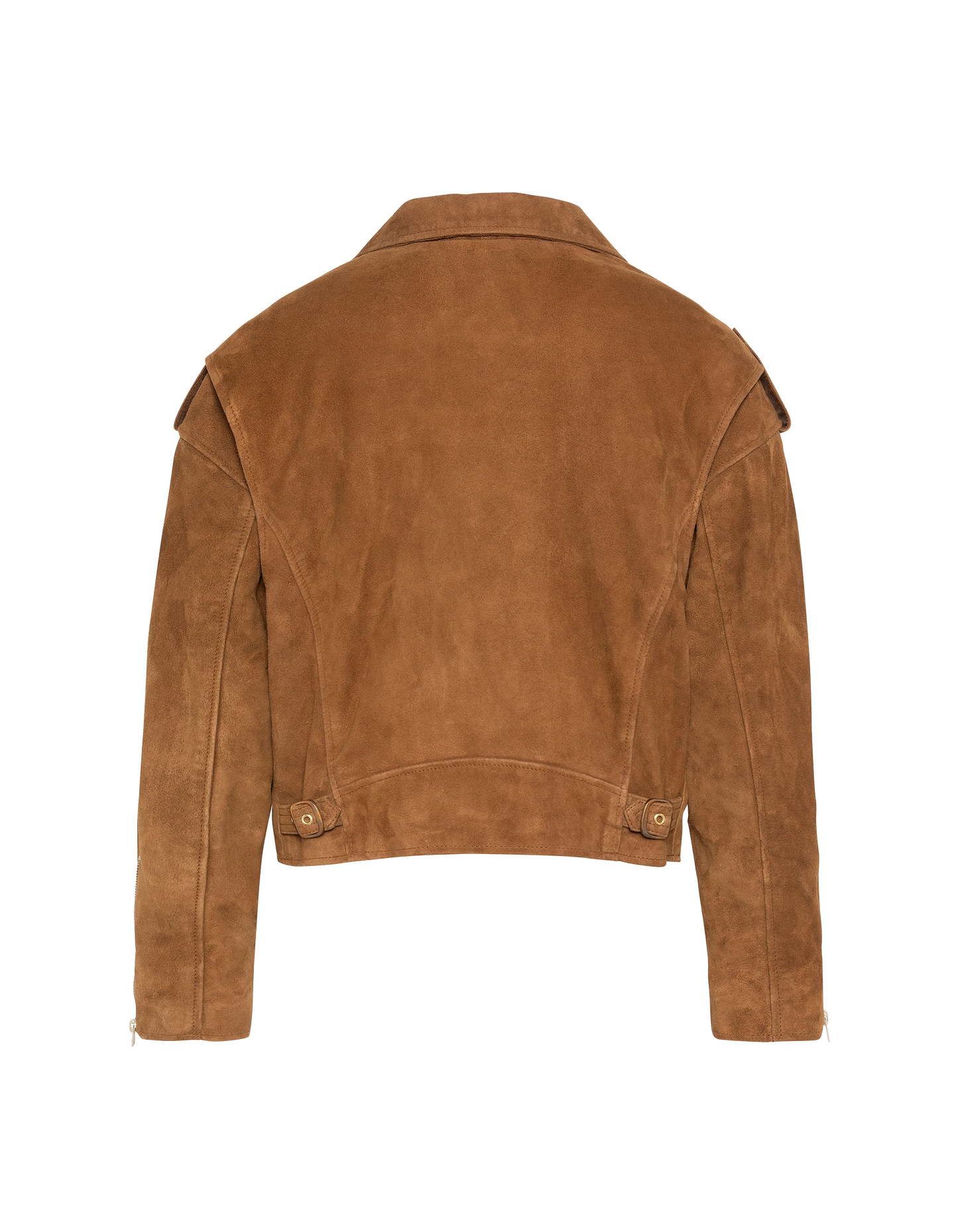 Blouson Perfecto 90's court caramel, chèvre velours