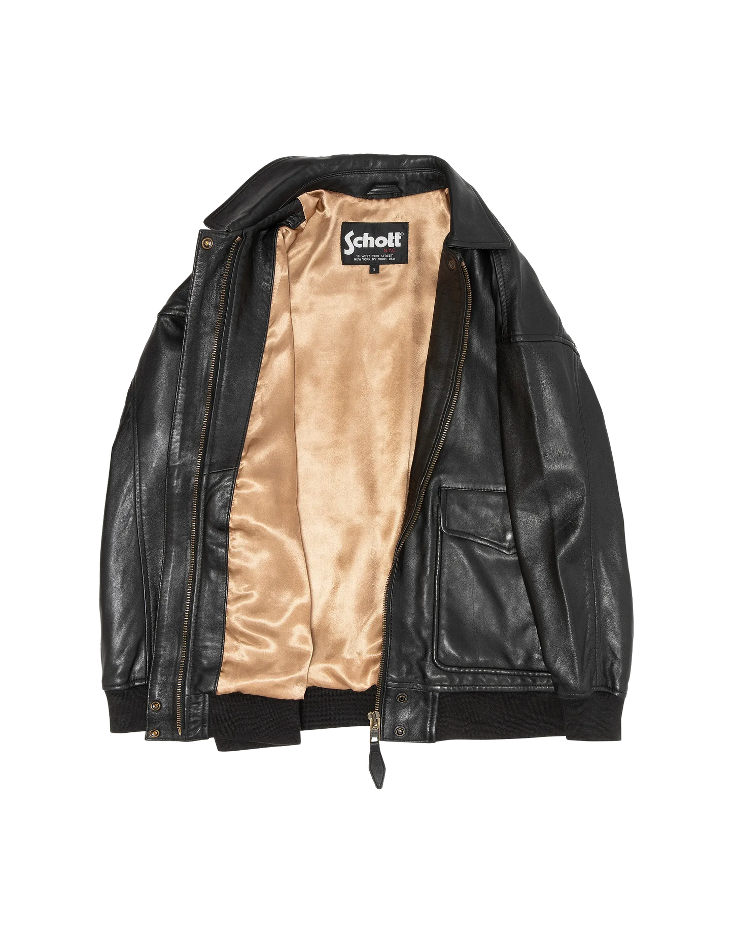 Blouson aviateur souple noir coupe boyfriend, cuir d'agneau lavé