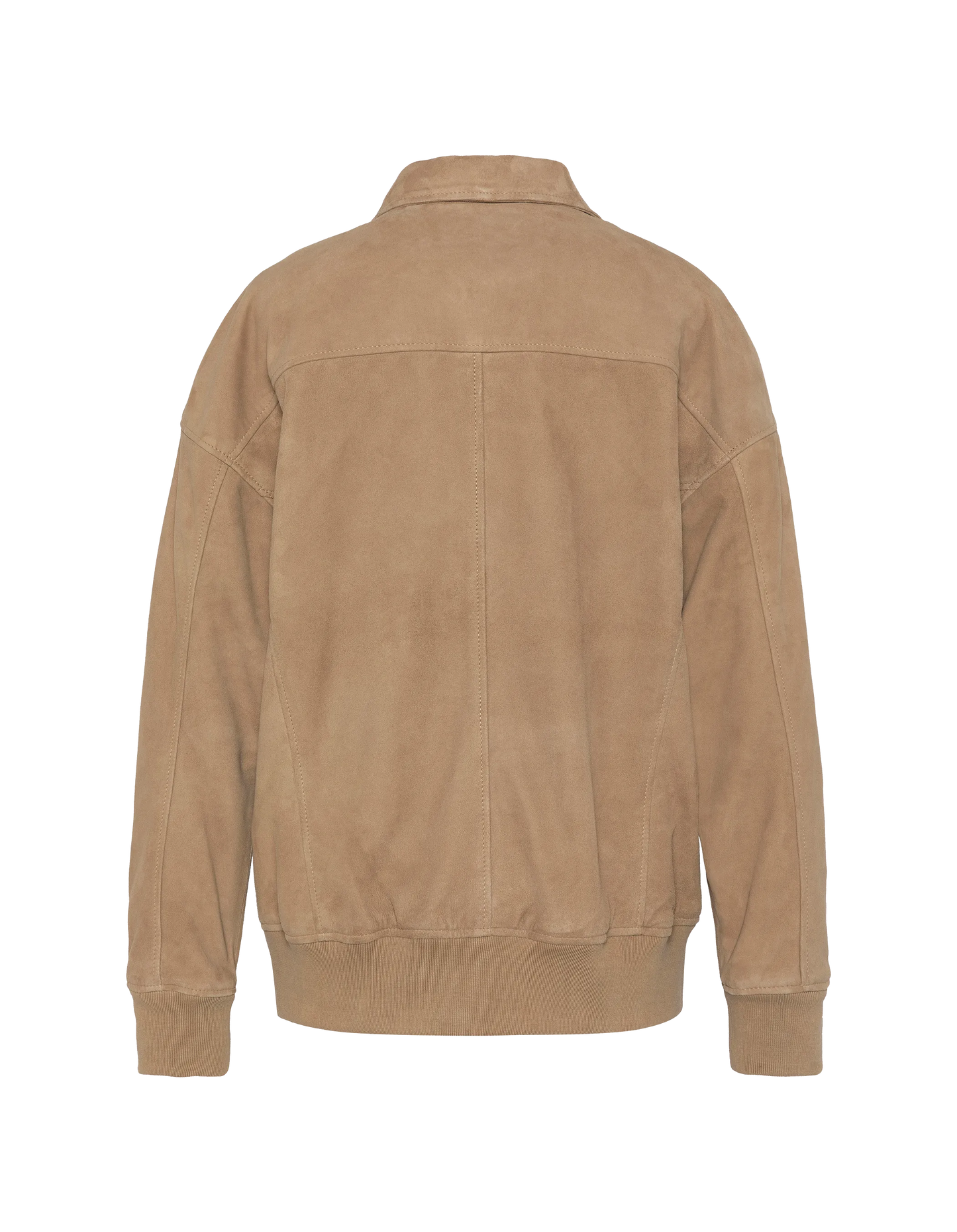 Oversize beige aviator jacket, goat suede