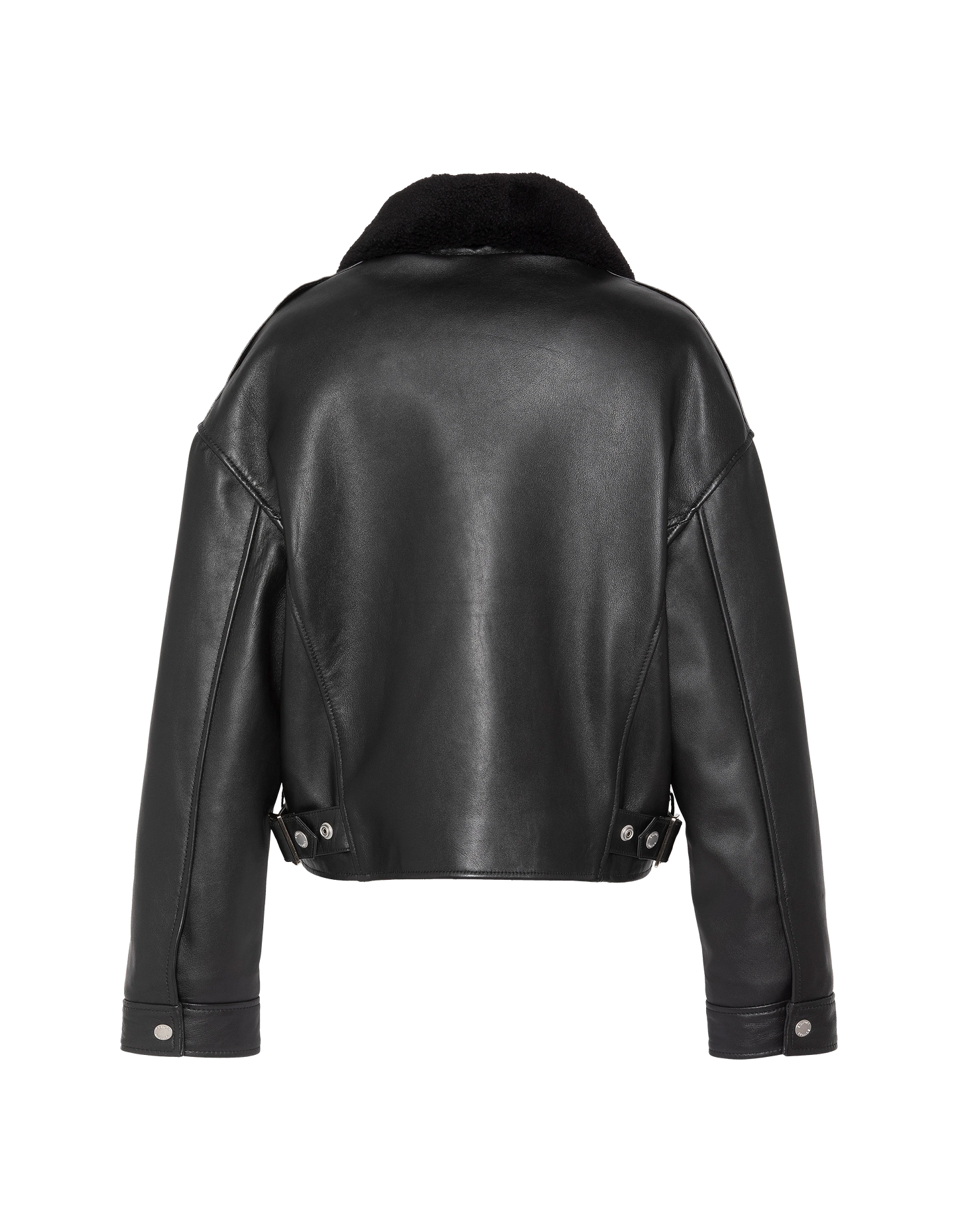 flight jacket short black, lambskin leather