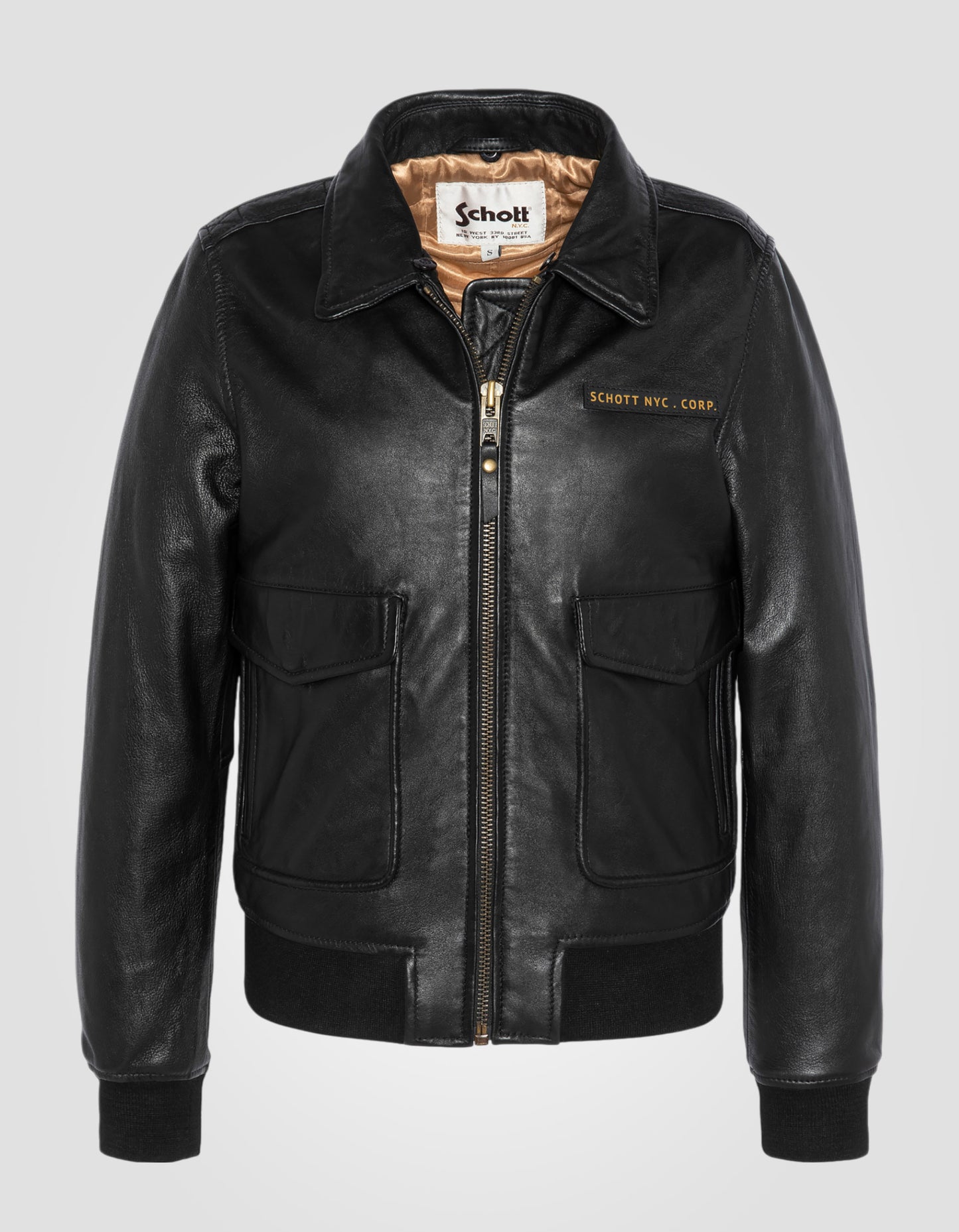 Blouson pilote, cuir d'agneau