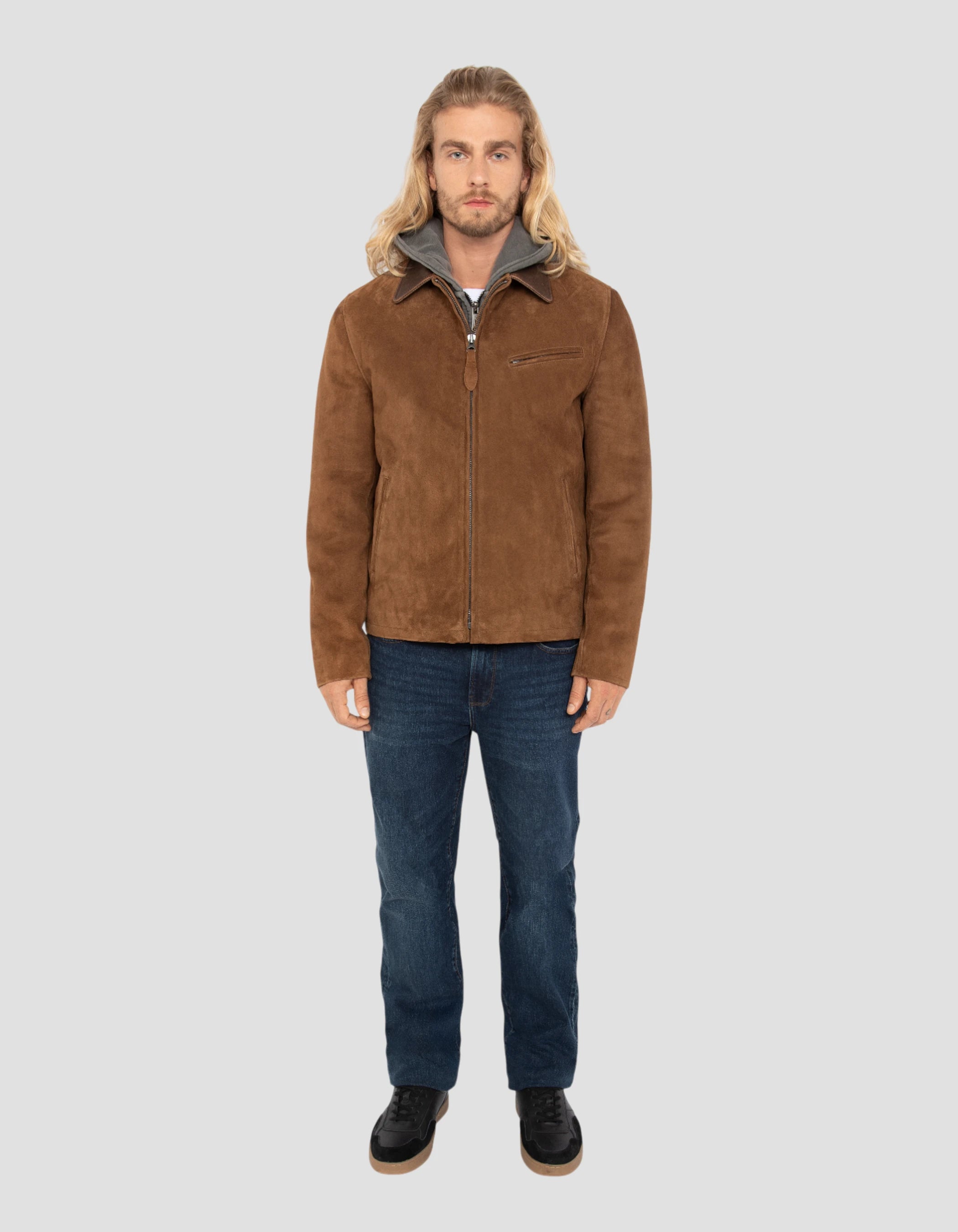 WORKER ROUILLE JACK, VELOUVER goat - LCWORK25 | Schott NYC®
