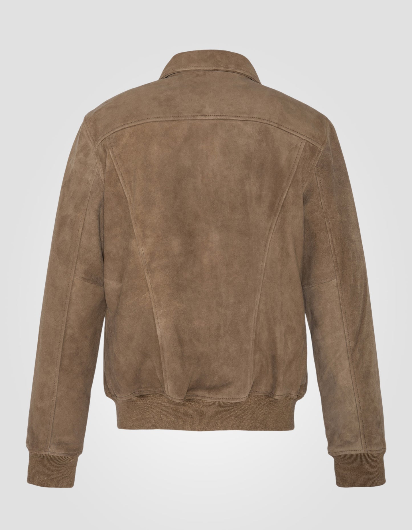 Dunkle beige lässige Jacke, Ziegenleder