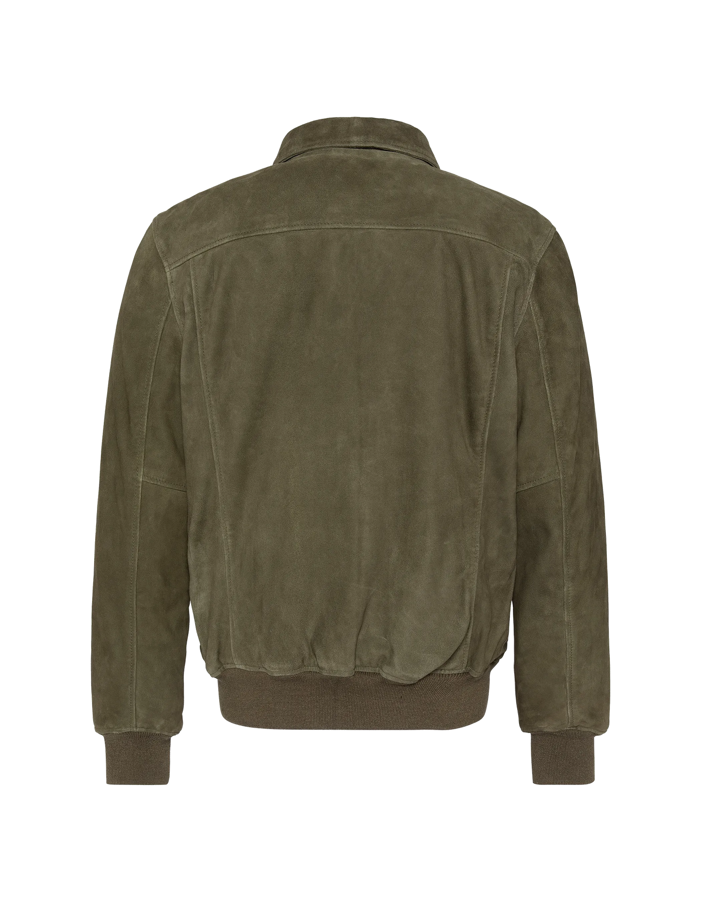 Khaki Casual Jacke, Ziegenleder