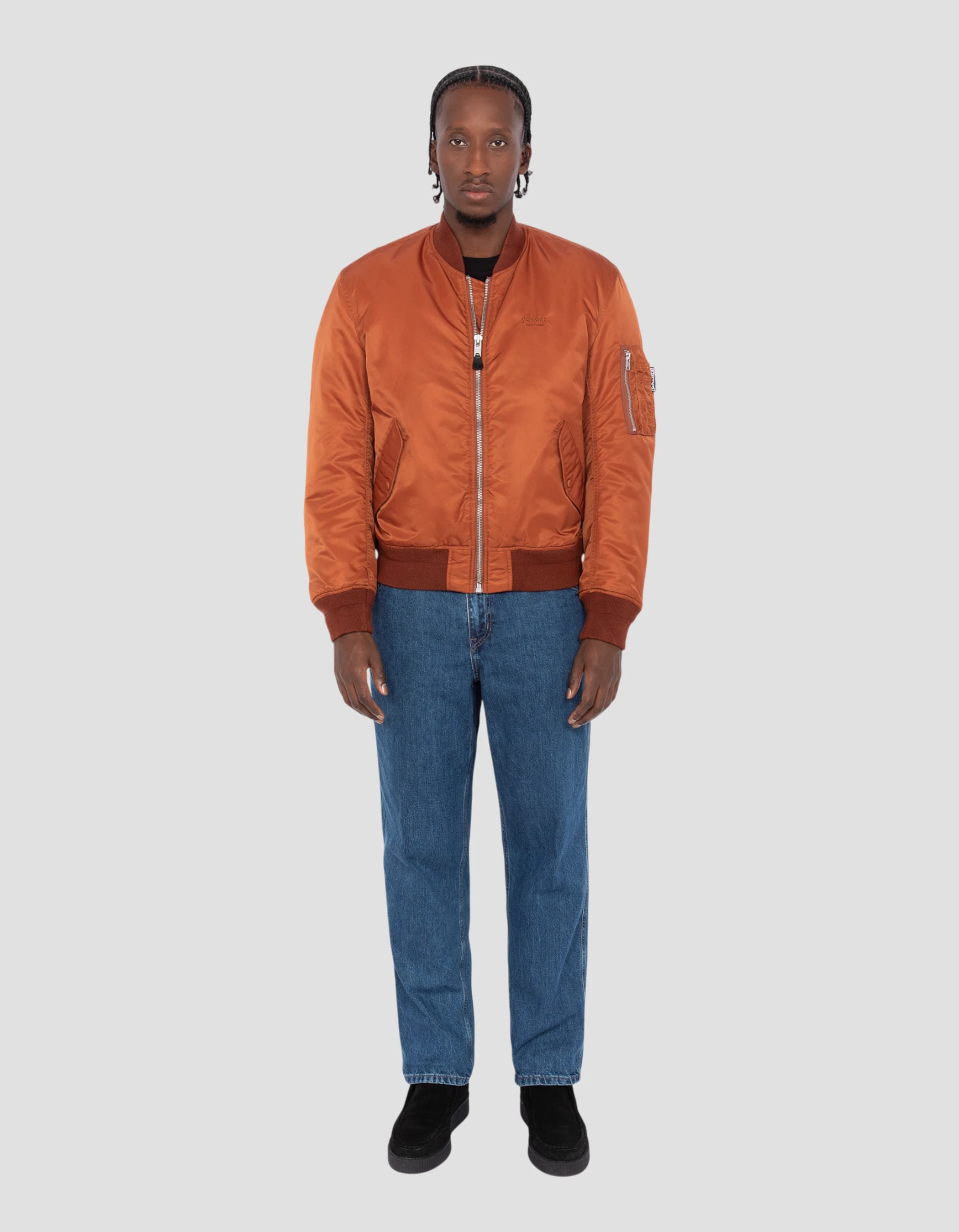 【schott×JOURNAL STANDARD 】NYLON MA-1 Bomber MA -1 Washing copper in recycled nylon, comfort cut