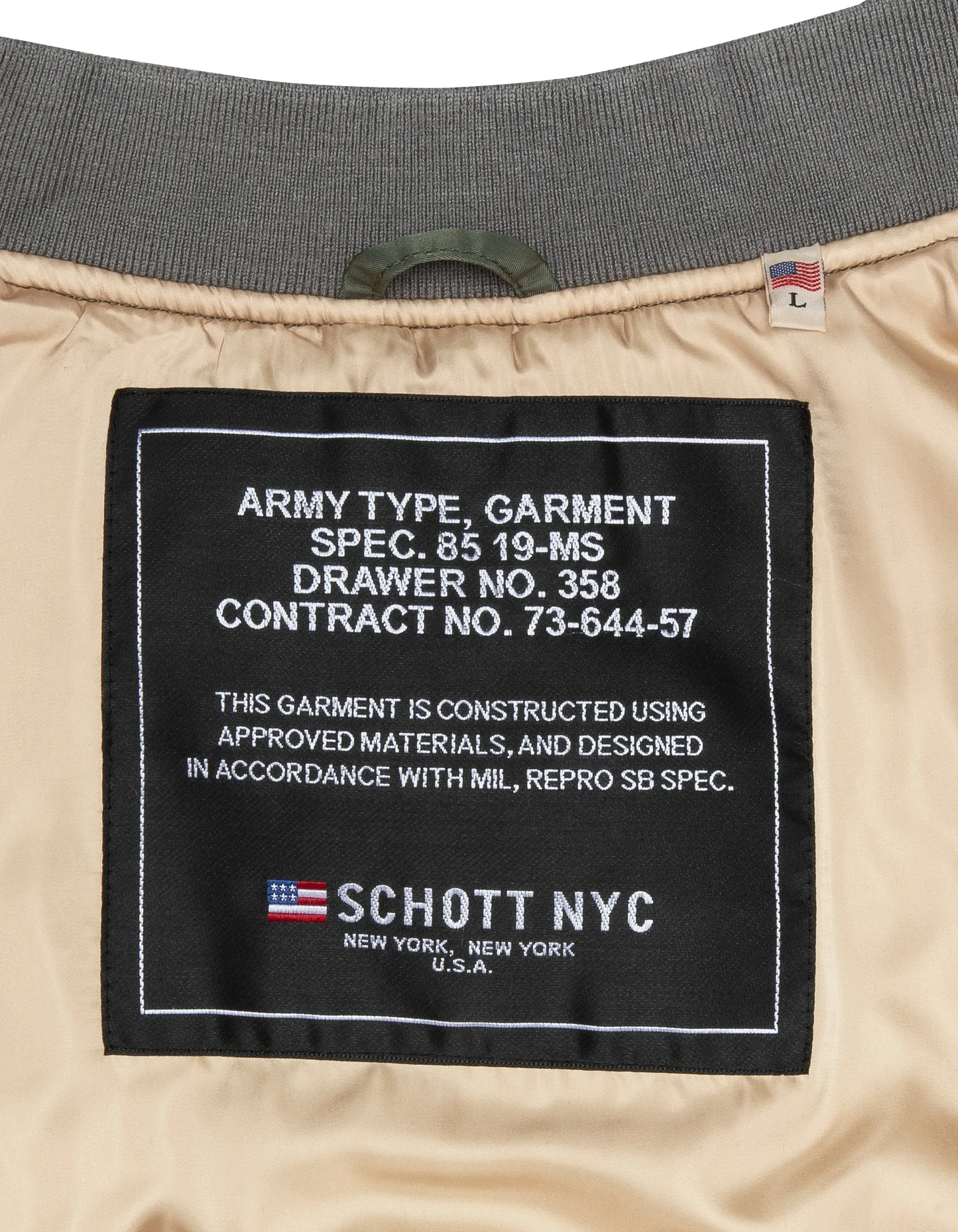 Bomber MA-1 lavé vert en nylon recyclé, coupe confort