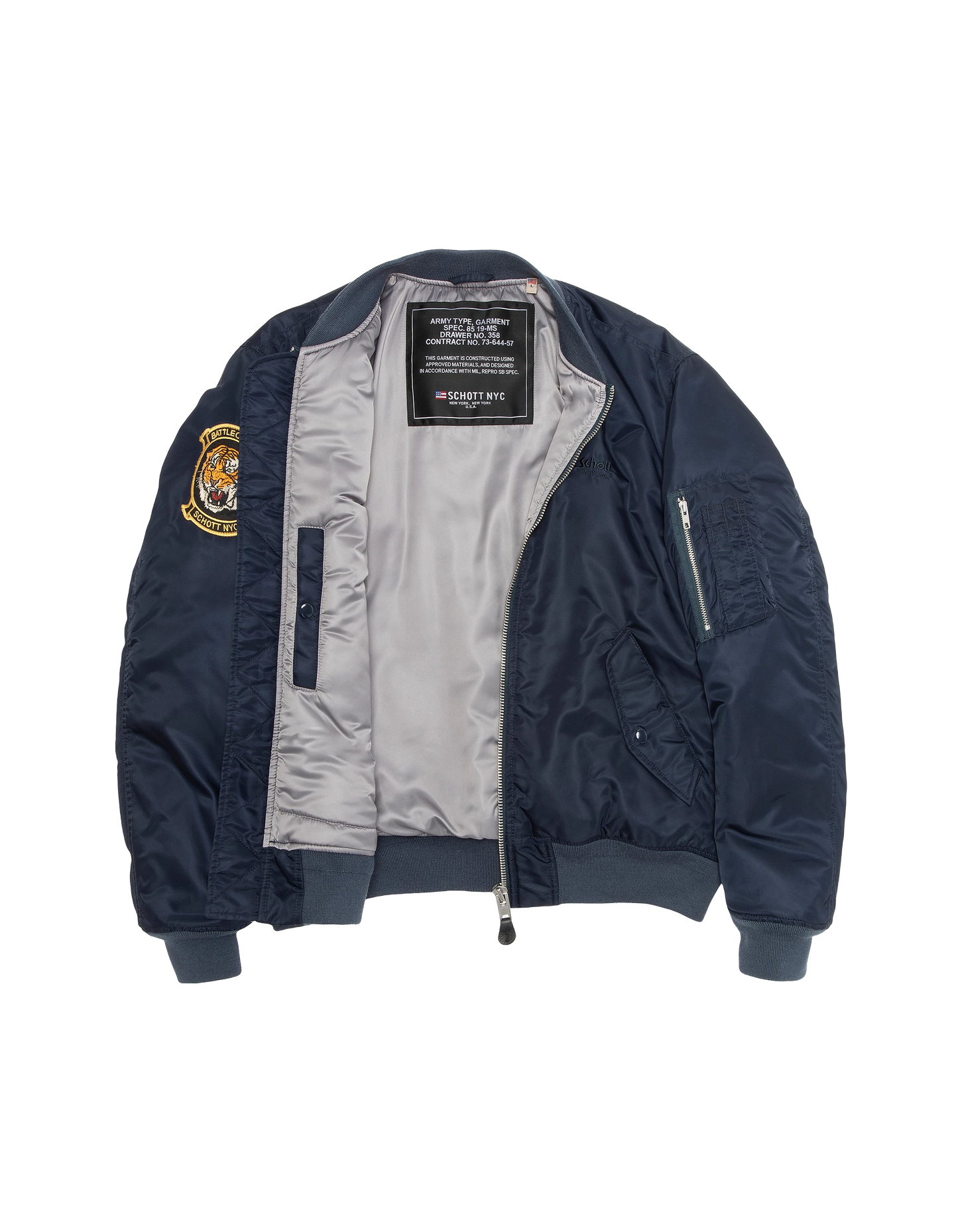 Bomber MA-1 Dark Navy gewaschener Typ Suka in recyceltem Nylon