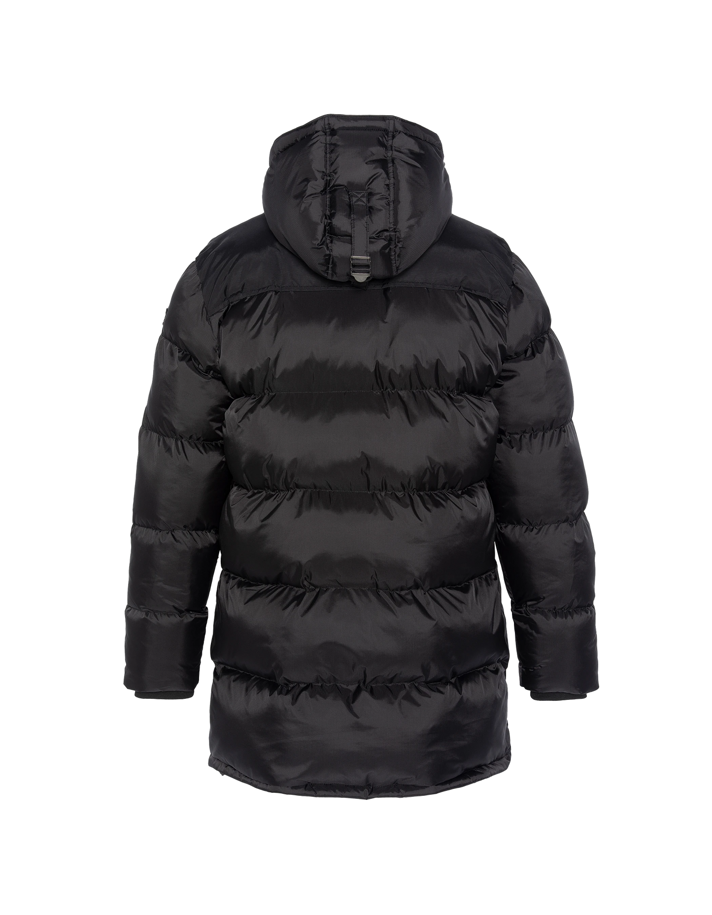 Long black jacket with children's hood