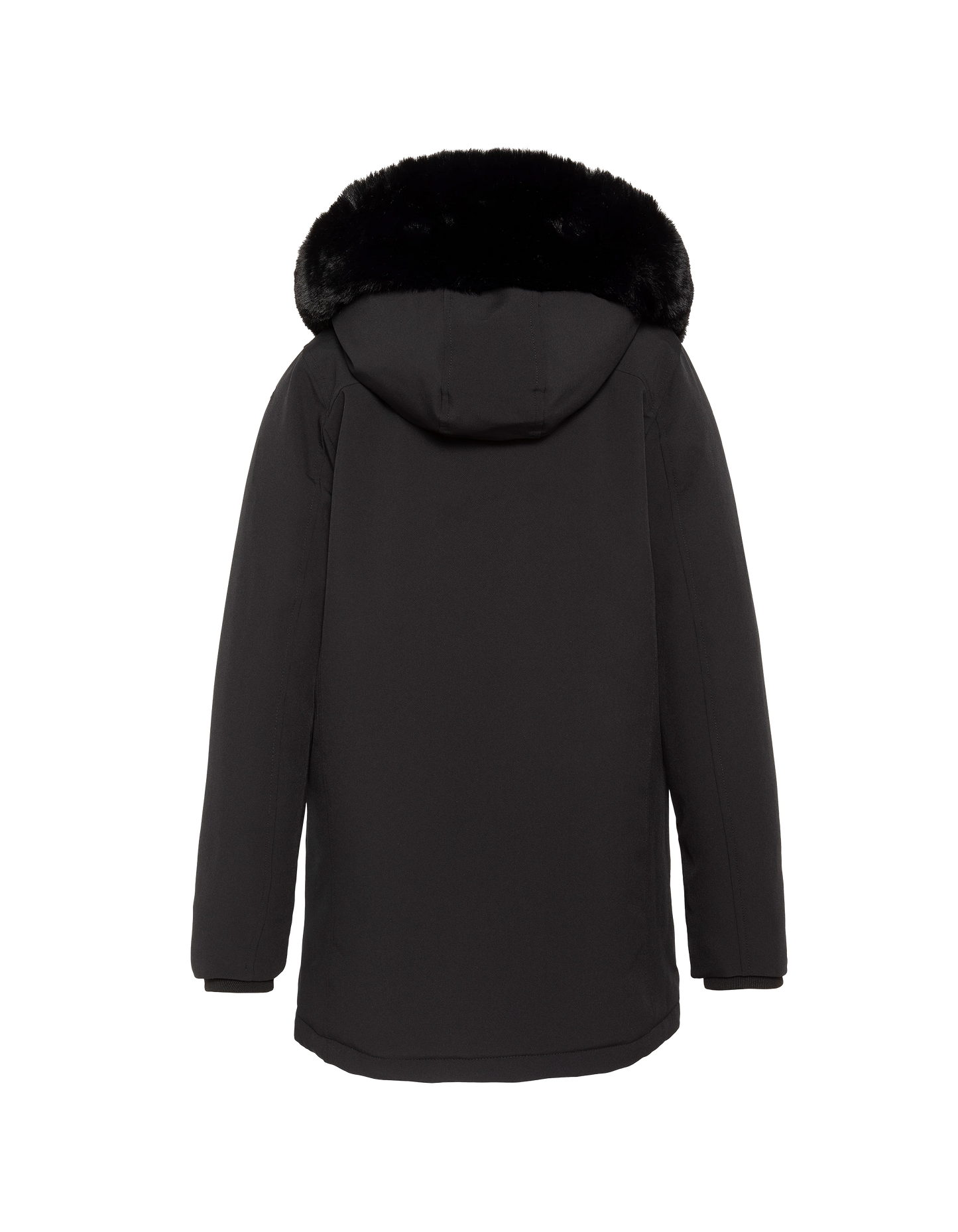 Schwarzer wasserabweisender Parka mit Kapuze