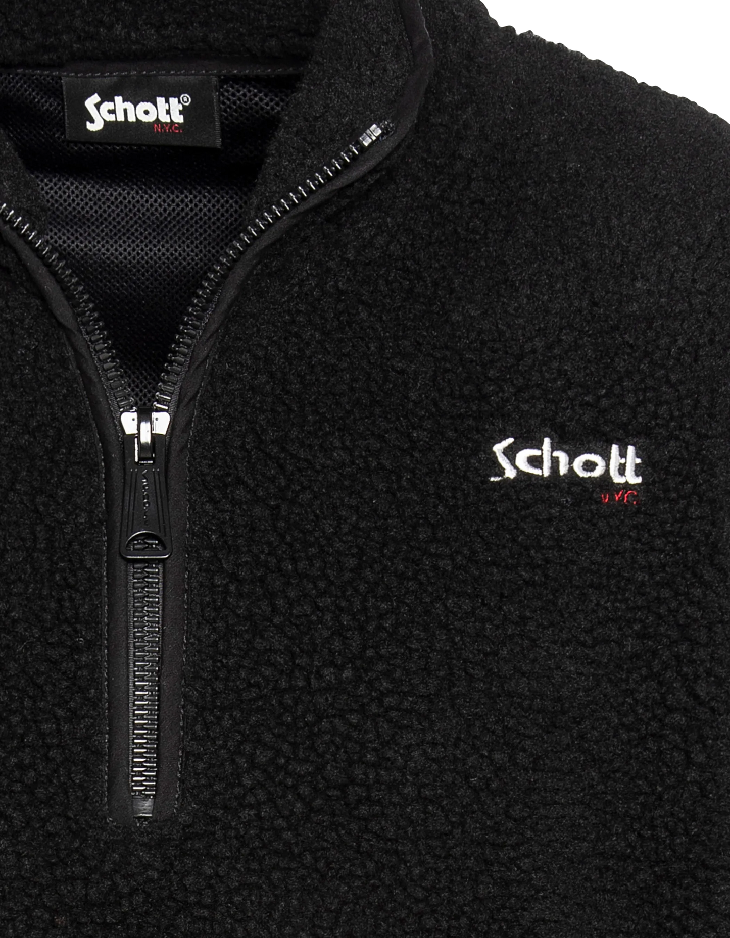 Polaire noir avec col zippé sherpa