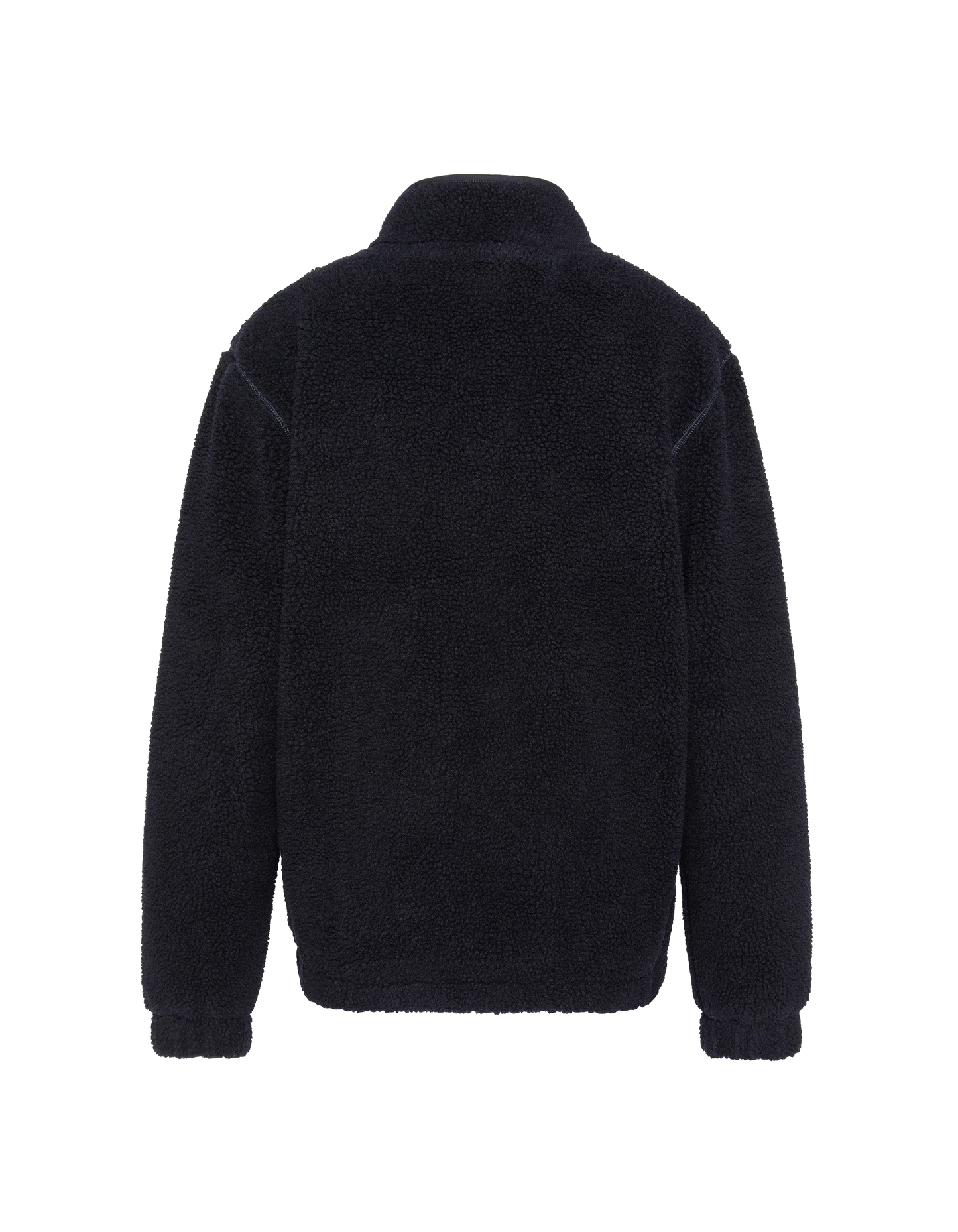 Marineblaues Fleece mit Sherpa Reißverschluss Hals