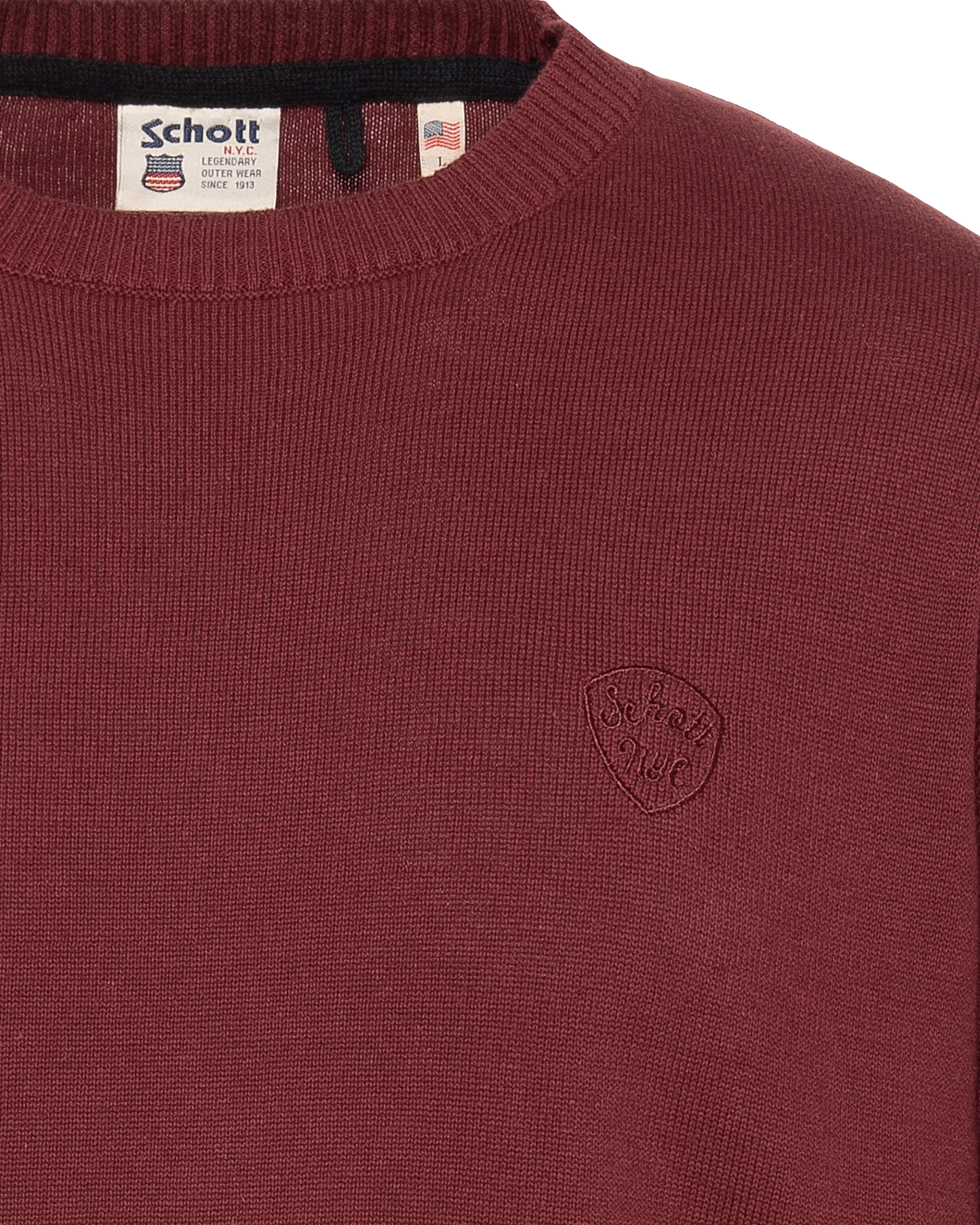 Feiner burgunderfarbener Pullover mit Rundhalsausschnitt