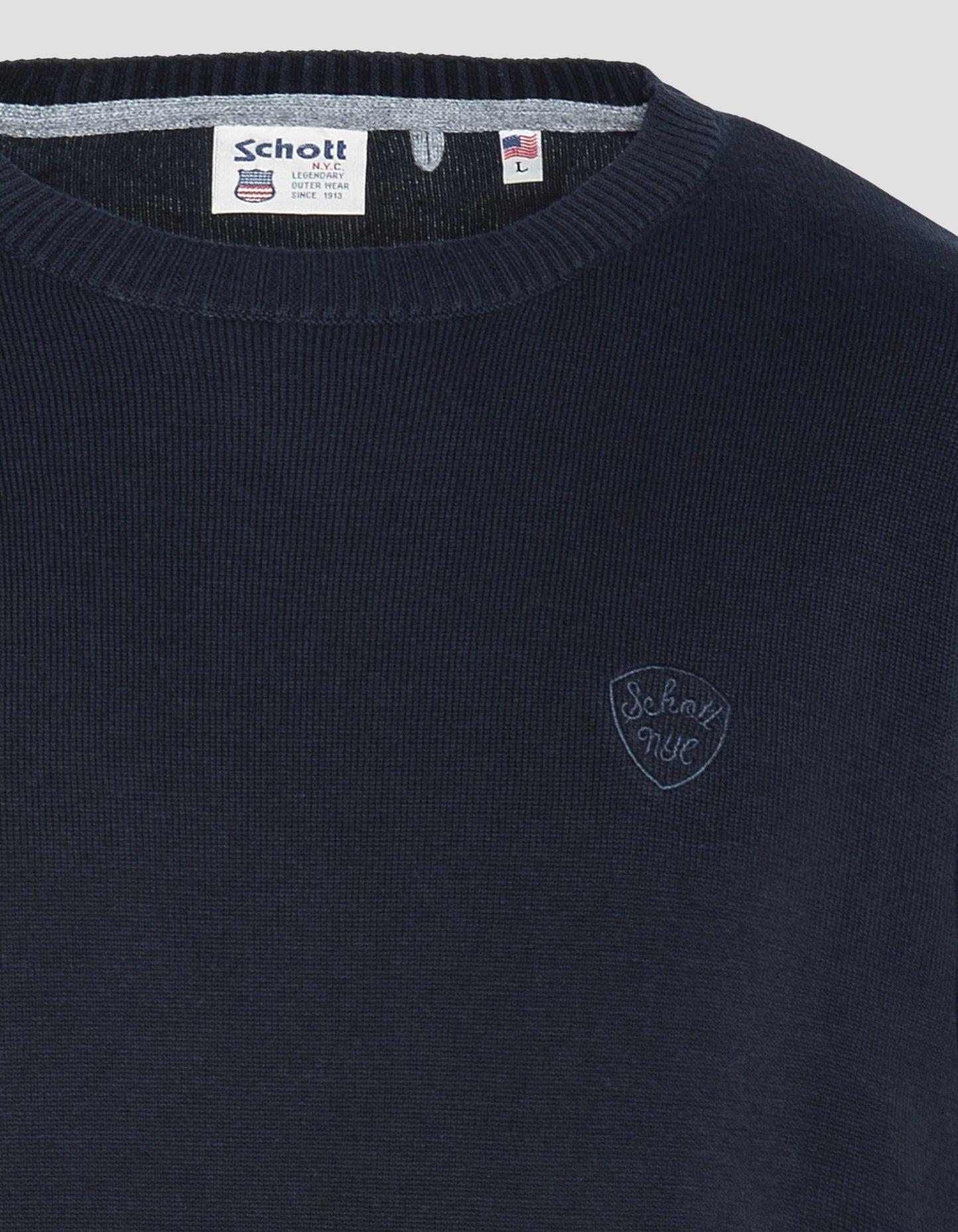 Fine navy blue with round neck