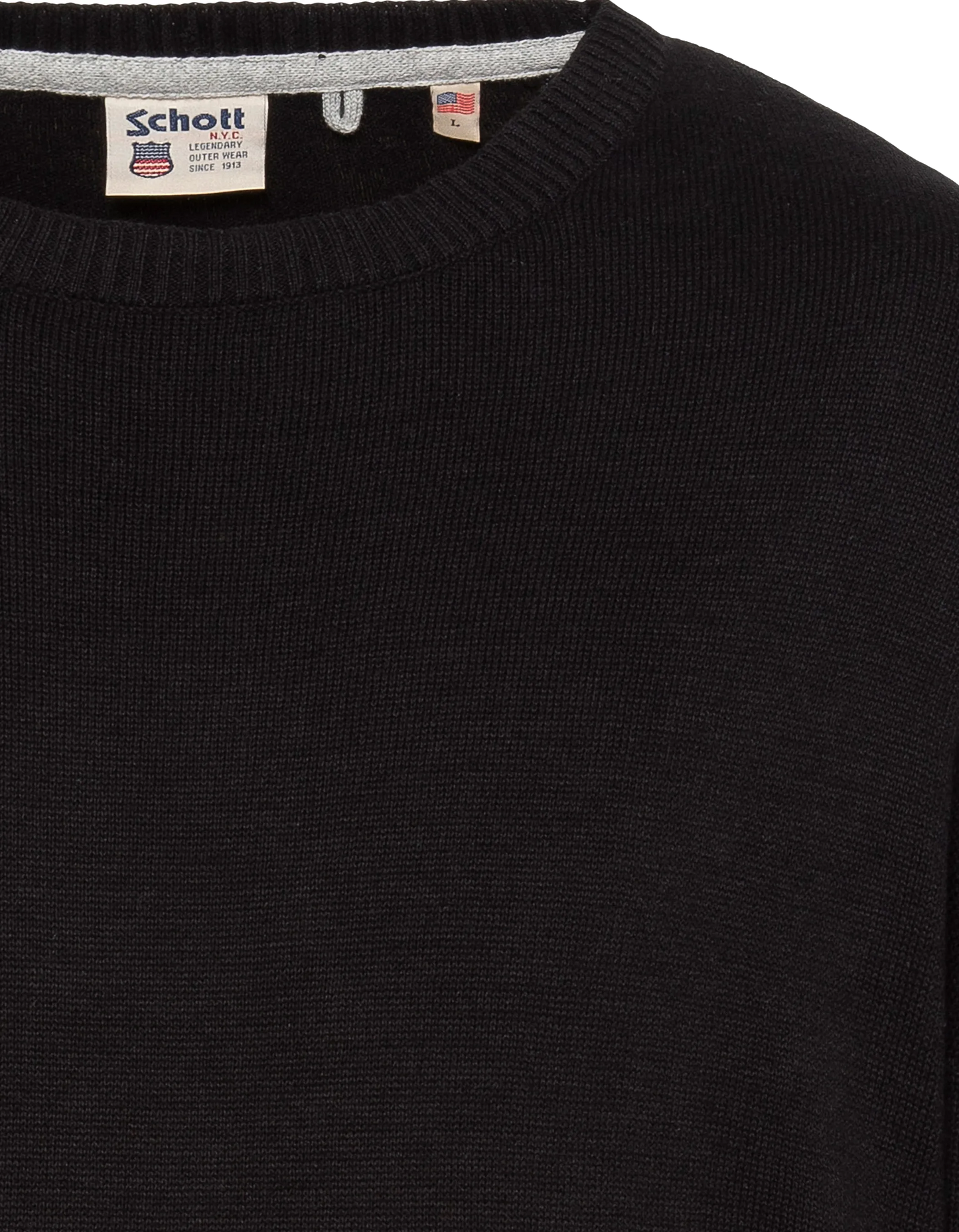 Pull léger noir col rond