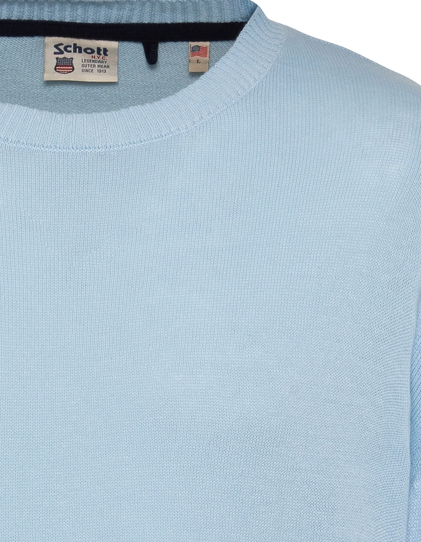 Pull léger bleu clair col rond