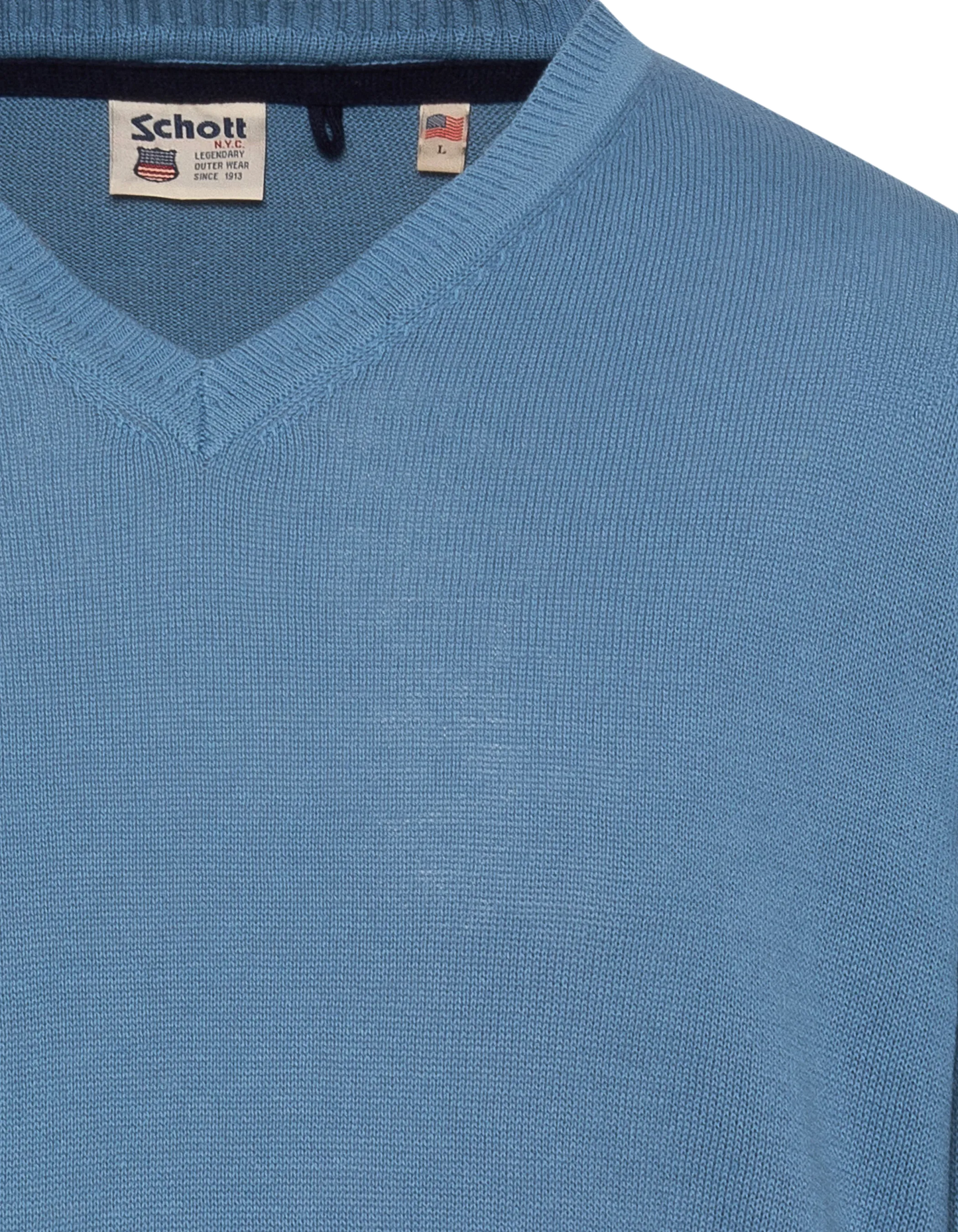 Pull léger bleu gris col V