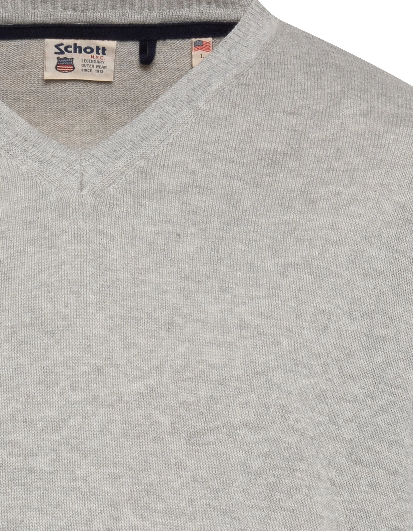 Pull léger gris chiné col V