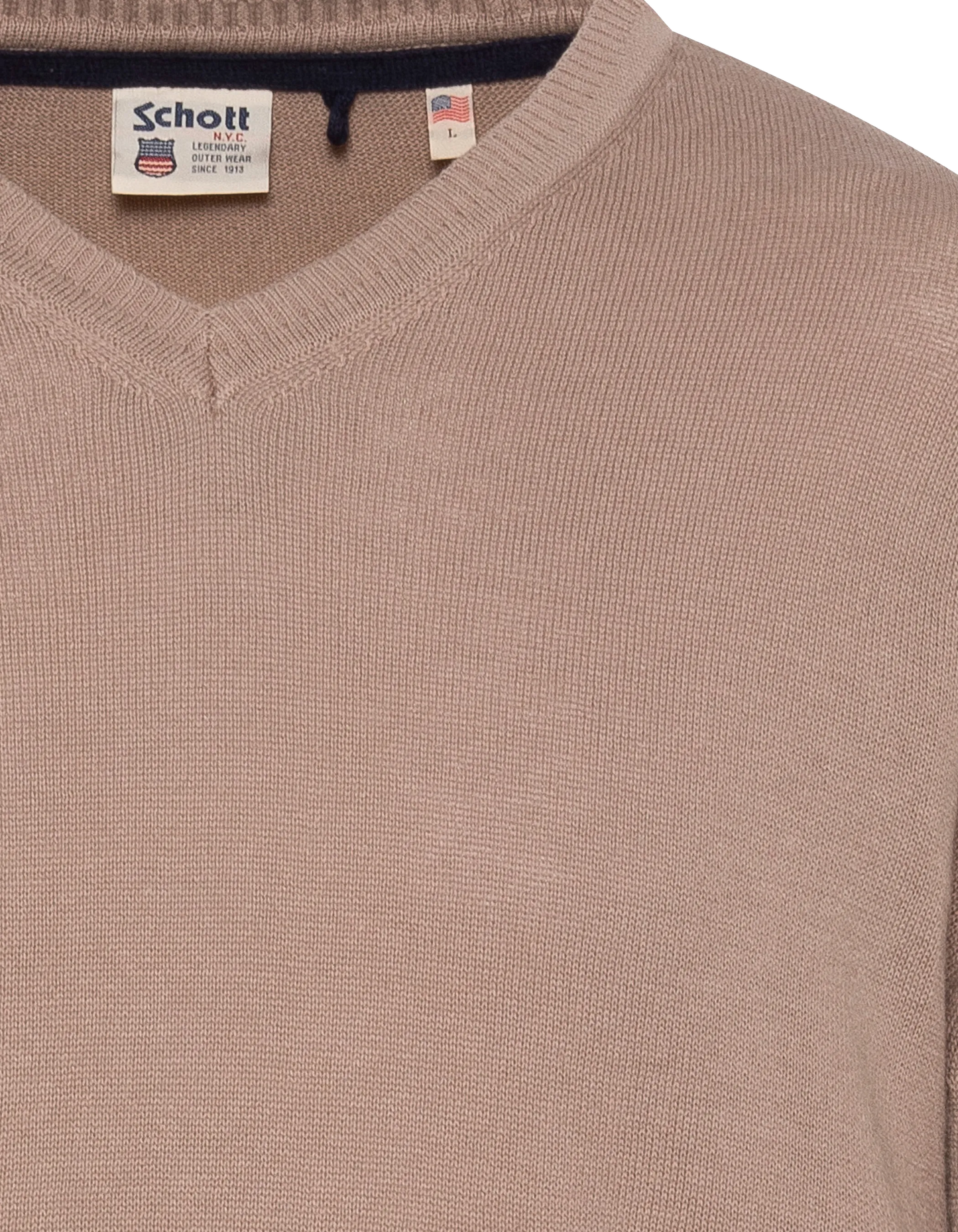 Pull léger beige clair col V