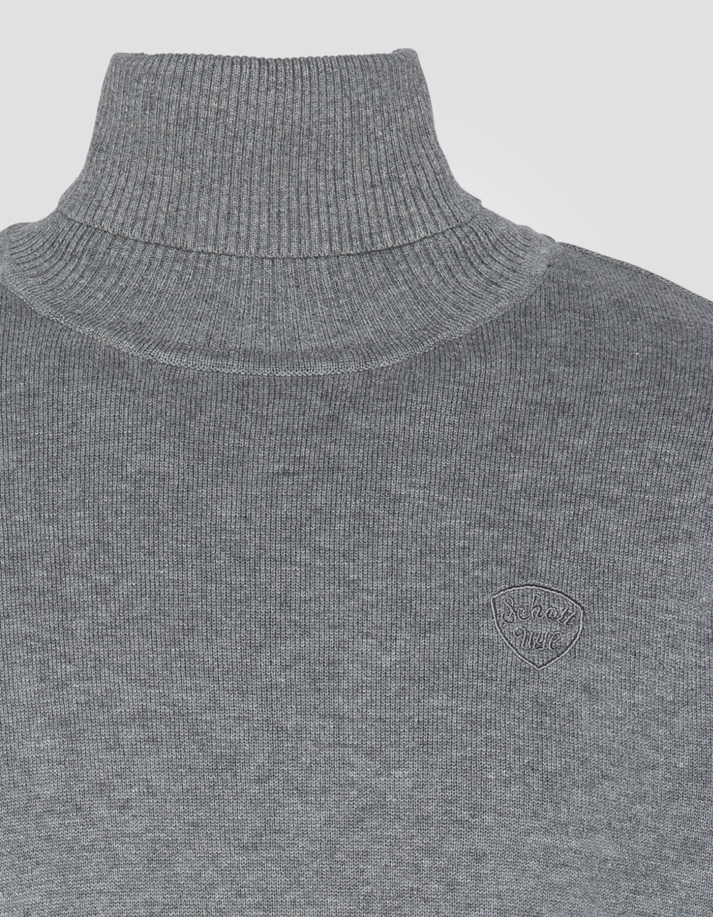 Pull col roulé gris chiné