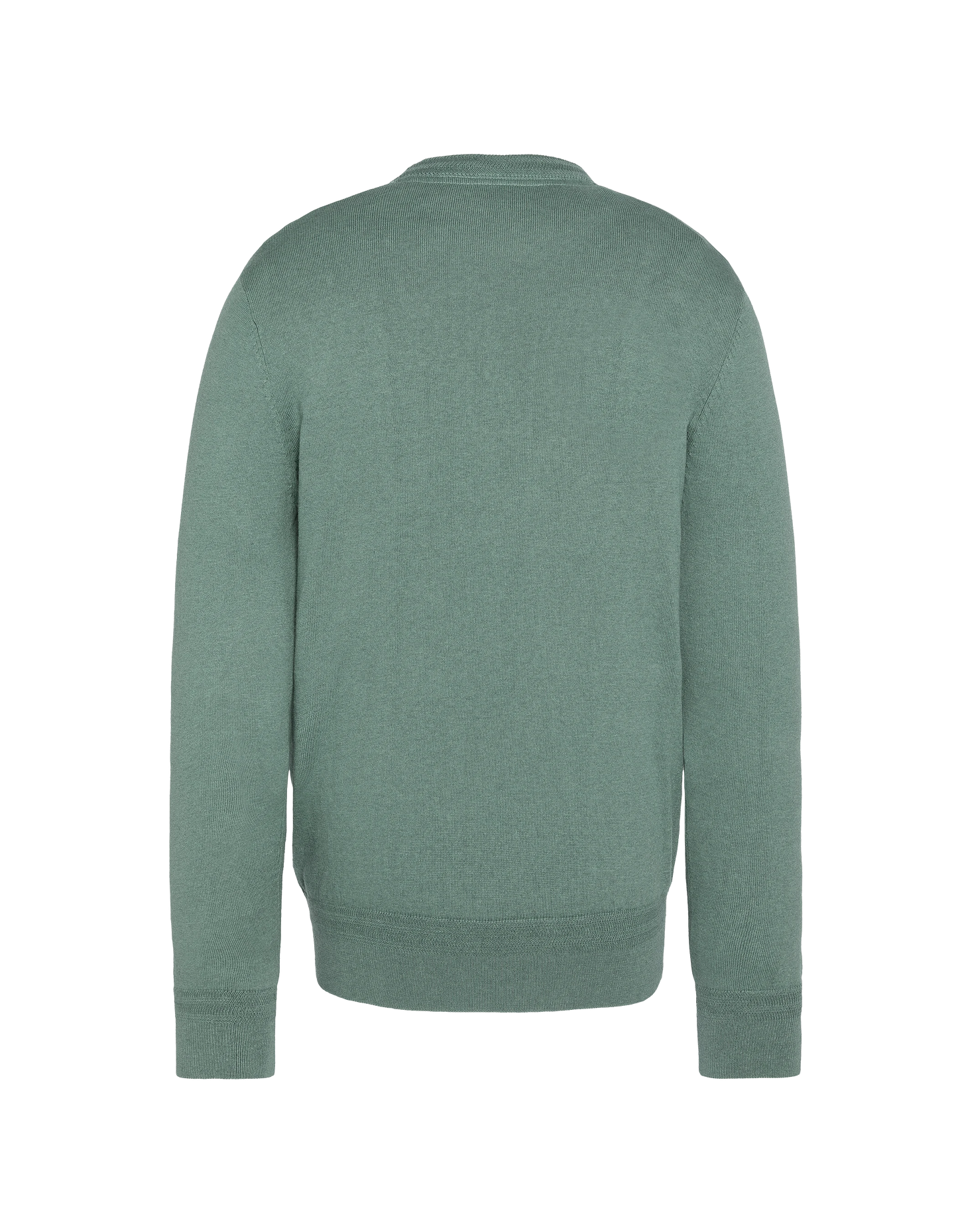 Salbei Khaki runder Nackenpullover in feinem Netz