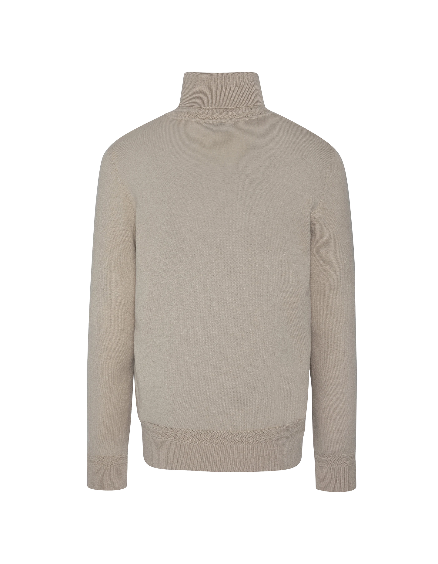 Leichter beige Rollkragenpullover in feinem Netz
