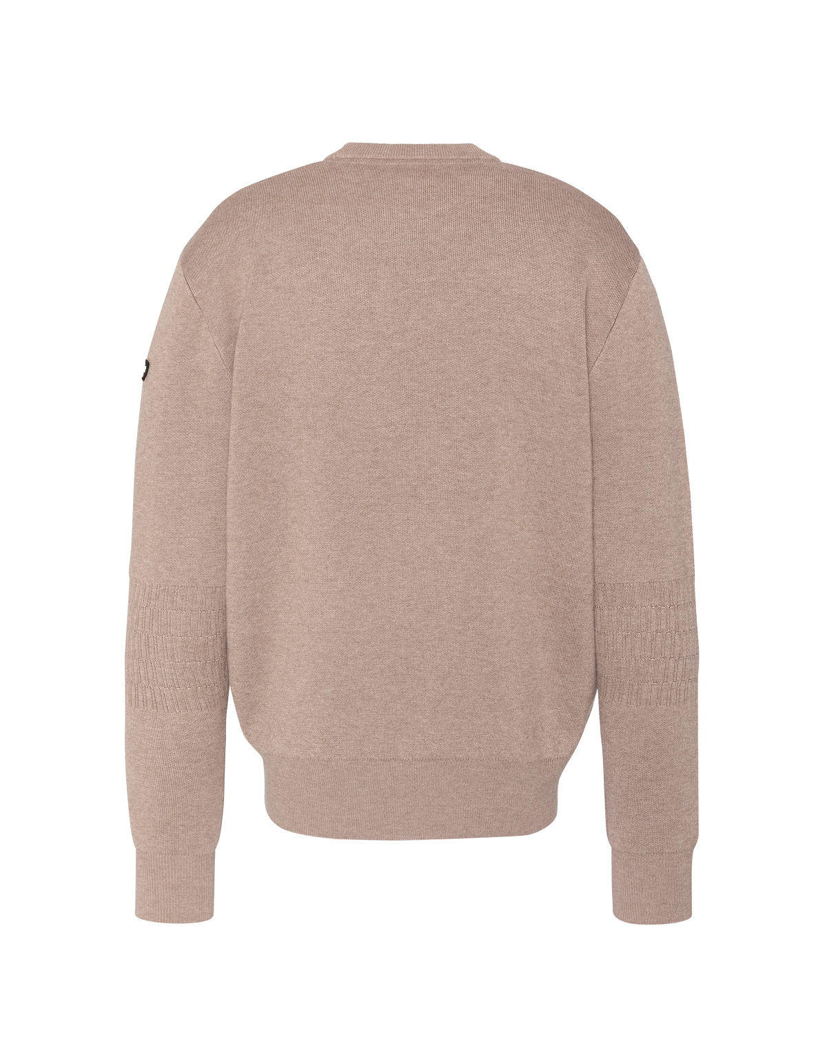 Taupefarbener Feinstrickpullover mit Rundhalsausschnitt