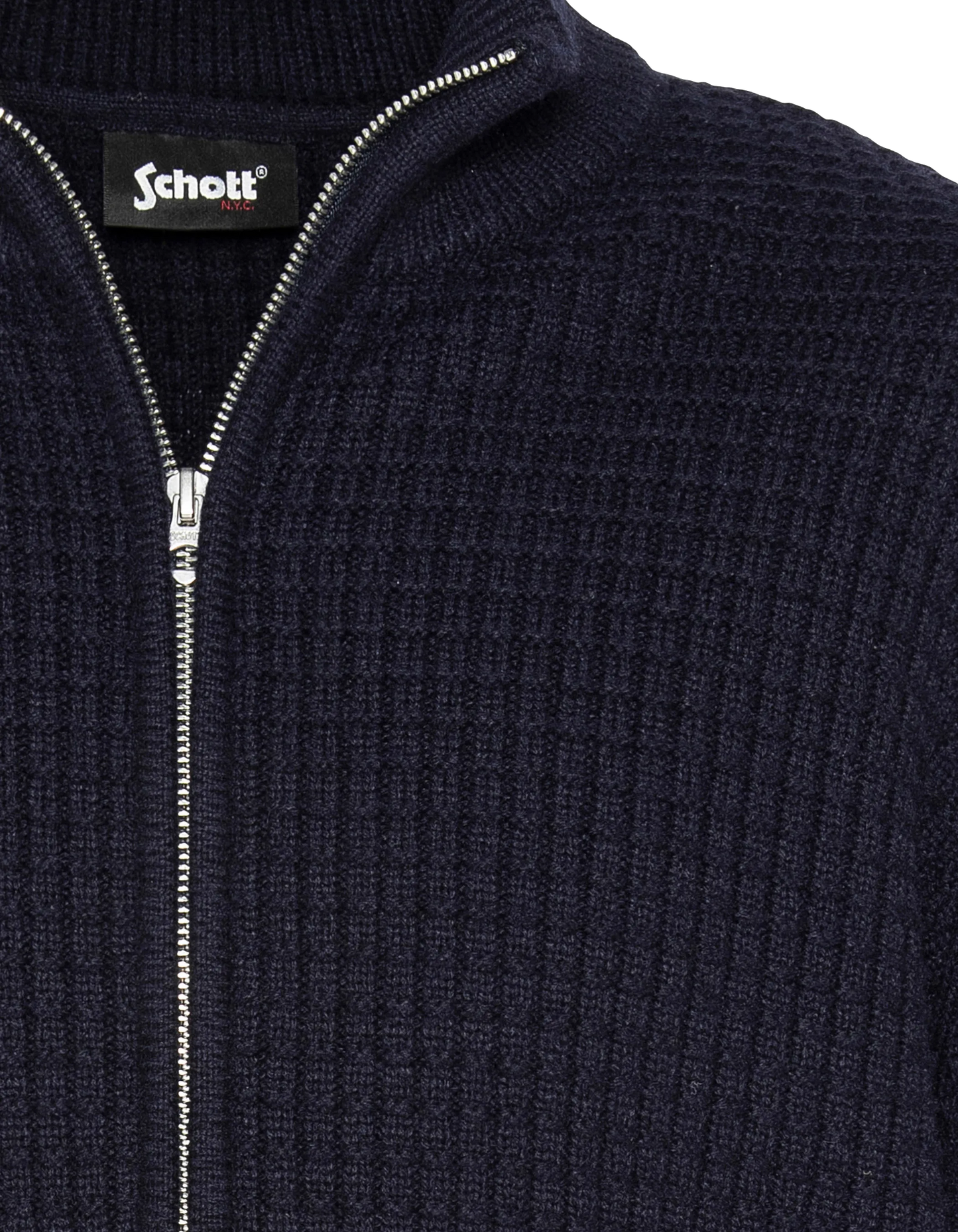 Dunkelblau Reißverschluss, ausgefallener Strick