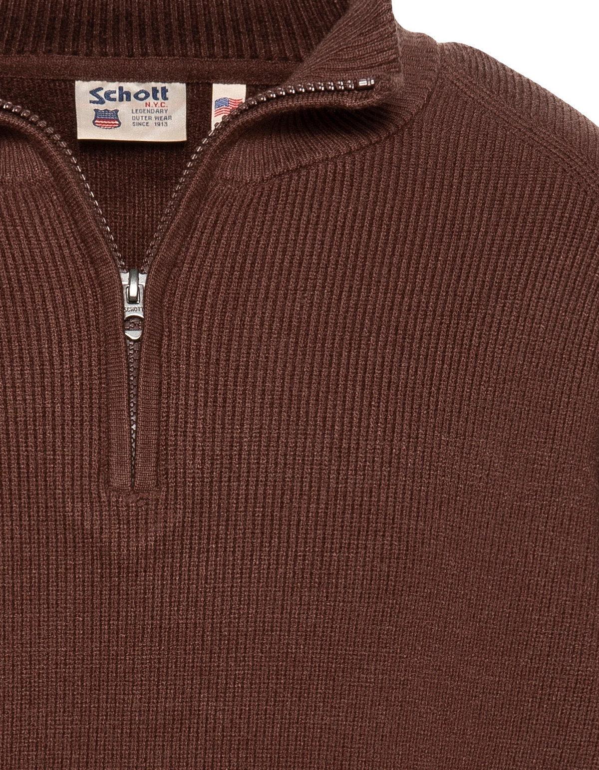 Pull camionneur chocolat en maille texturée