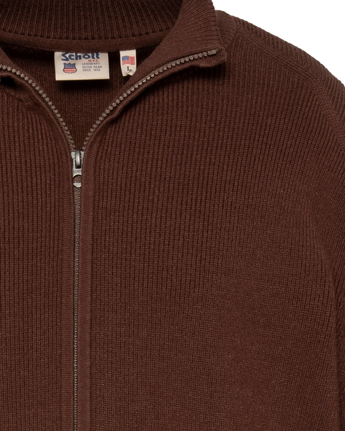 Cardigan chocolat en maille texturée