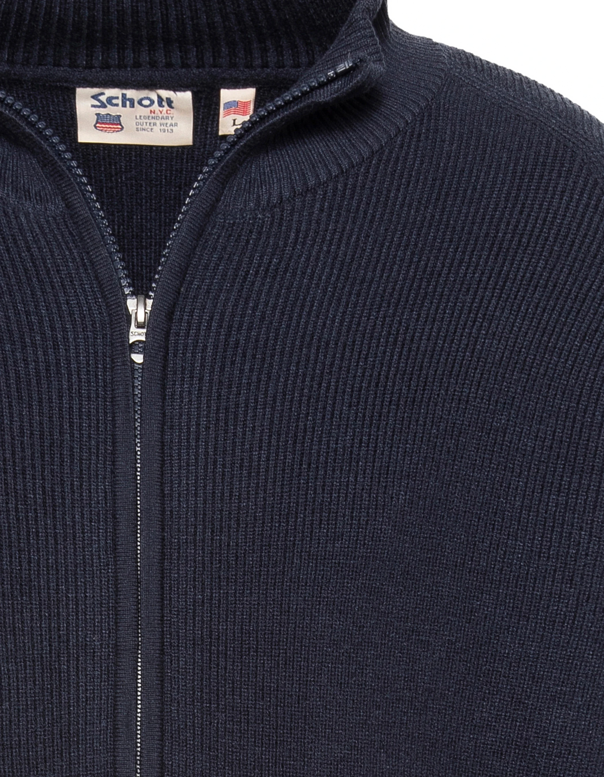 Cardigan bleu marine en maille texturée