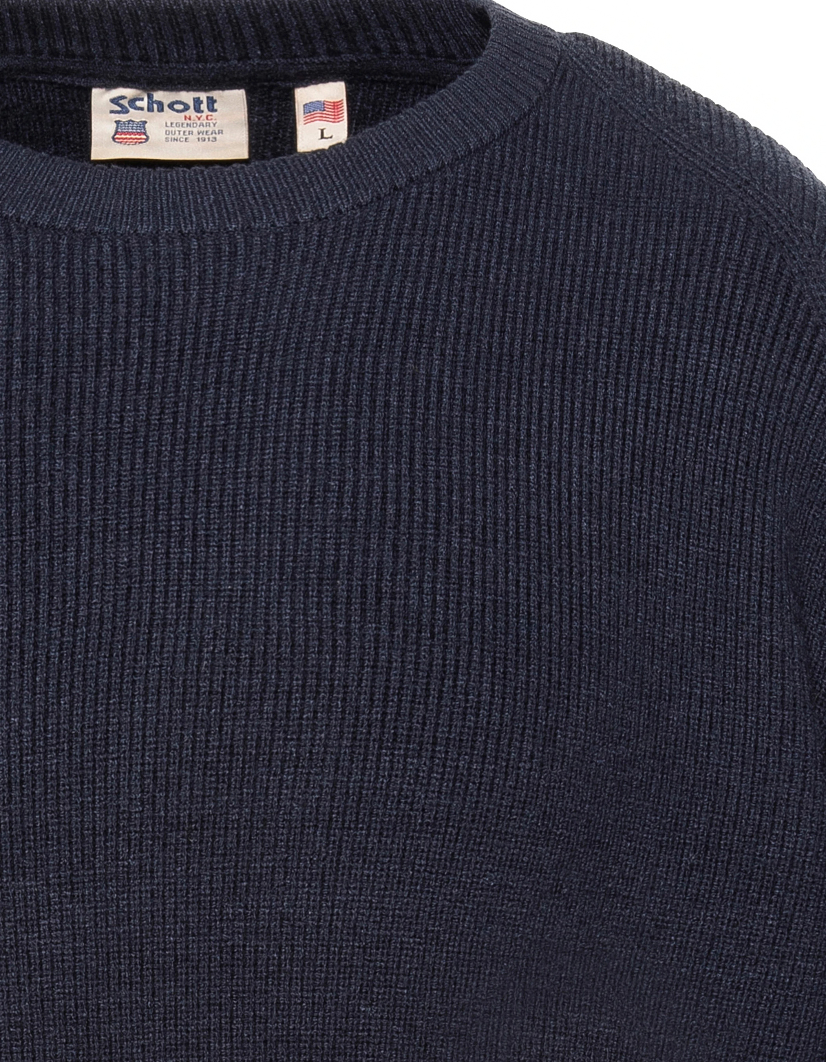 Jersey punto textura cuello redondo azul marino