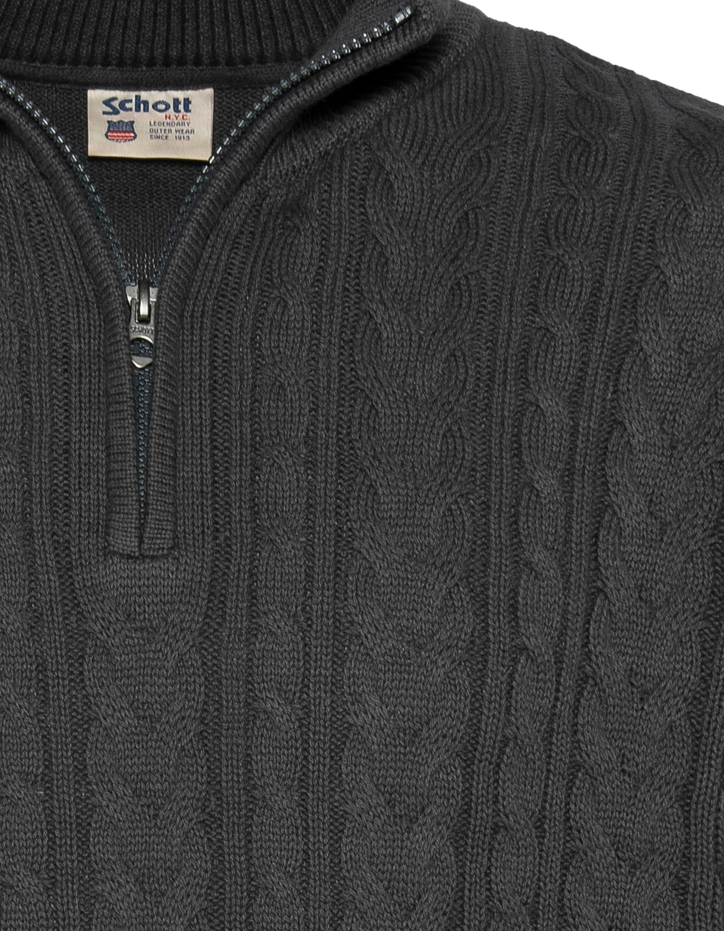 Anthracite trucker sweater, twisted mesh