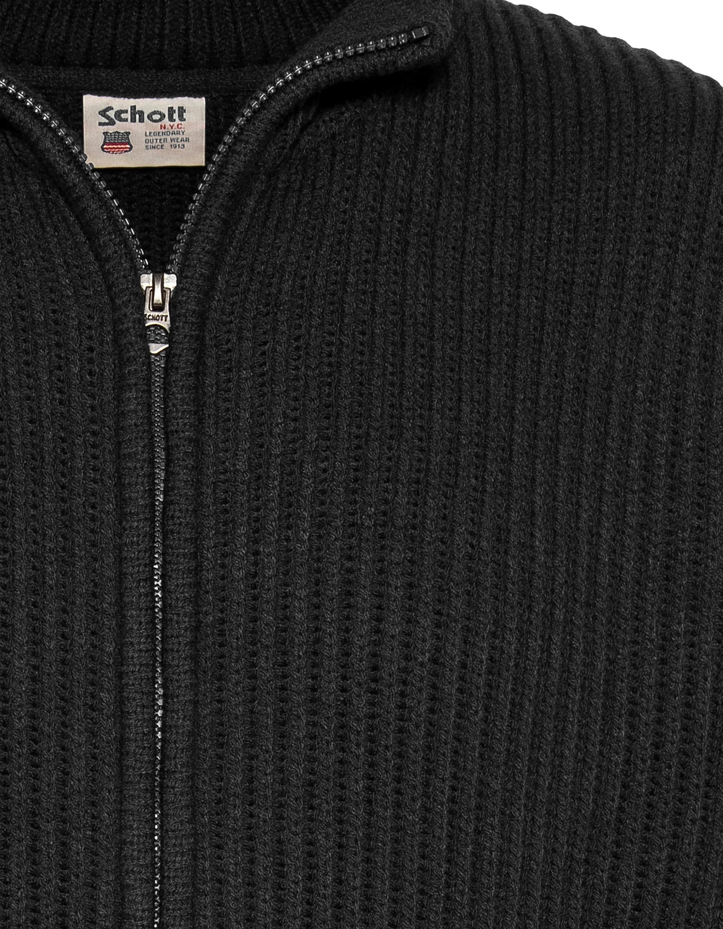 Schwarzes Reißverschluss, geripptes Netz