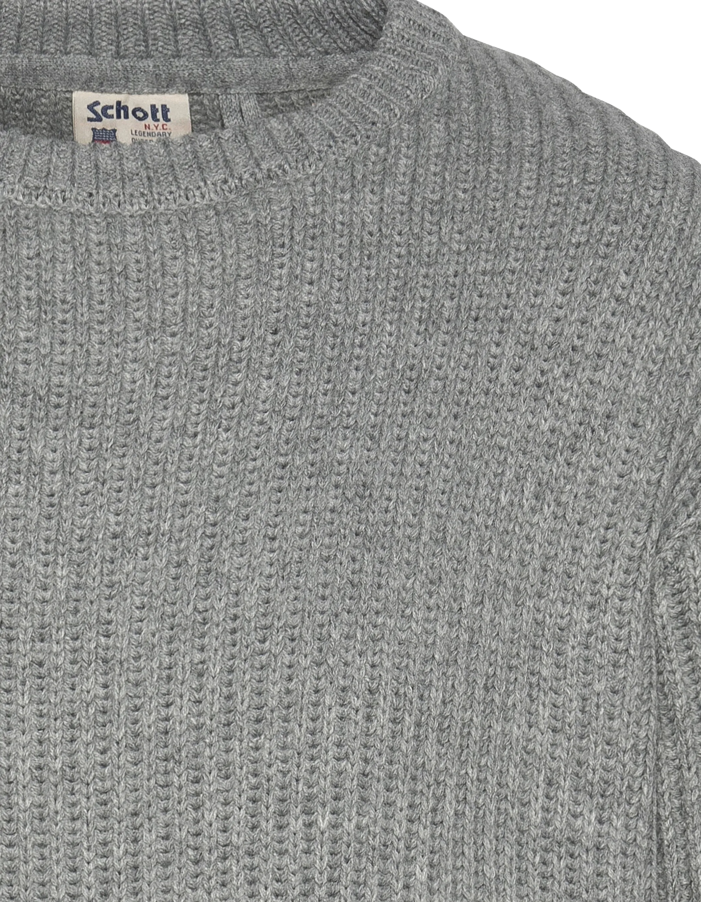 Chinese gray round neck sweater, ribbed mesh