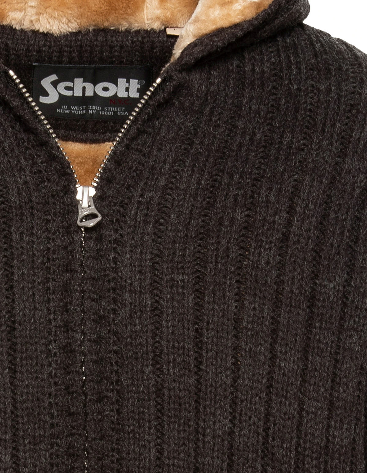 Gilet côtelé à capuche anthracite doublé sherpa
