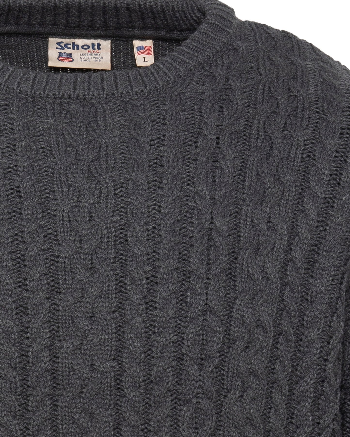 Jersey de ochos con cuello redondo antracita