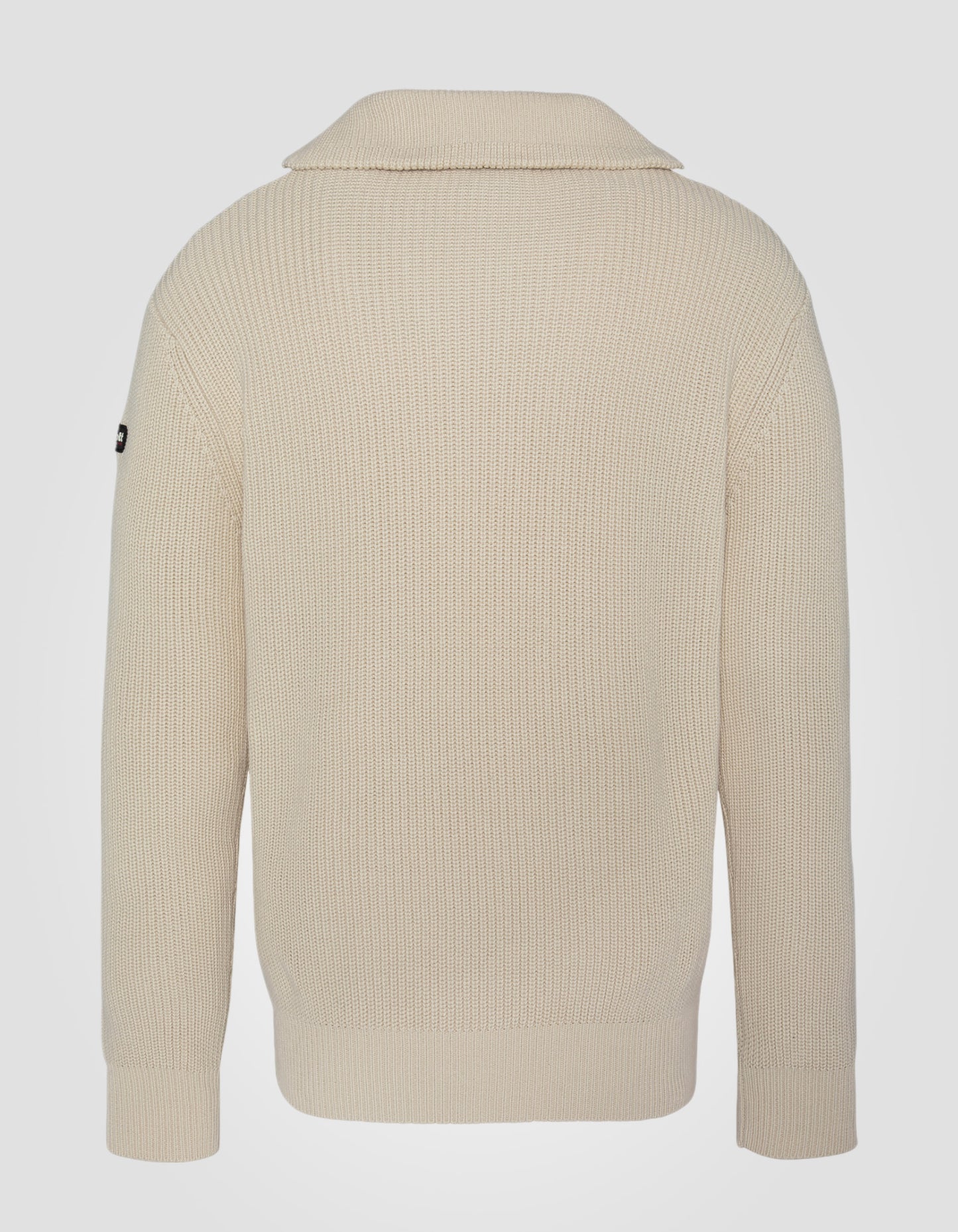 Suéter de camionero blanco en malla acanalada